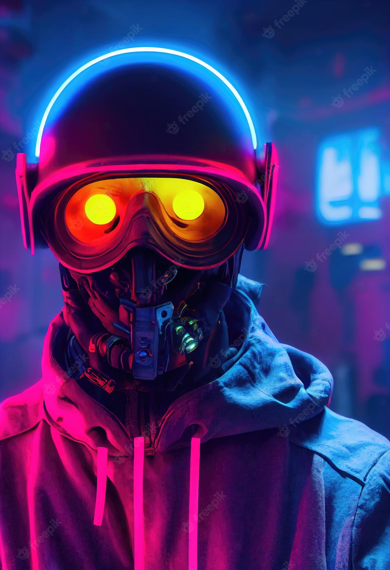 Neon Gas Mask Wallpapers Wallpaper Cave