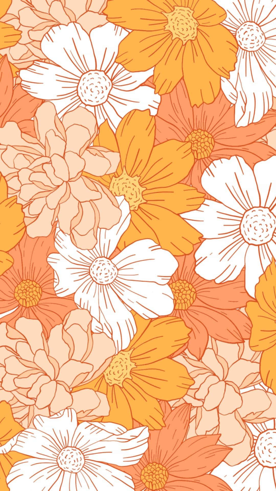 Orange Floral Wallpapers Wallpaper Cave