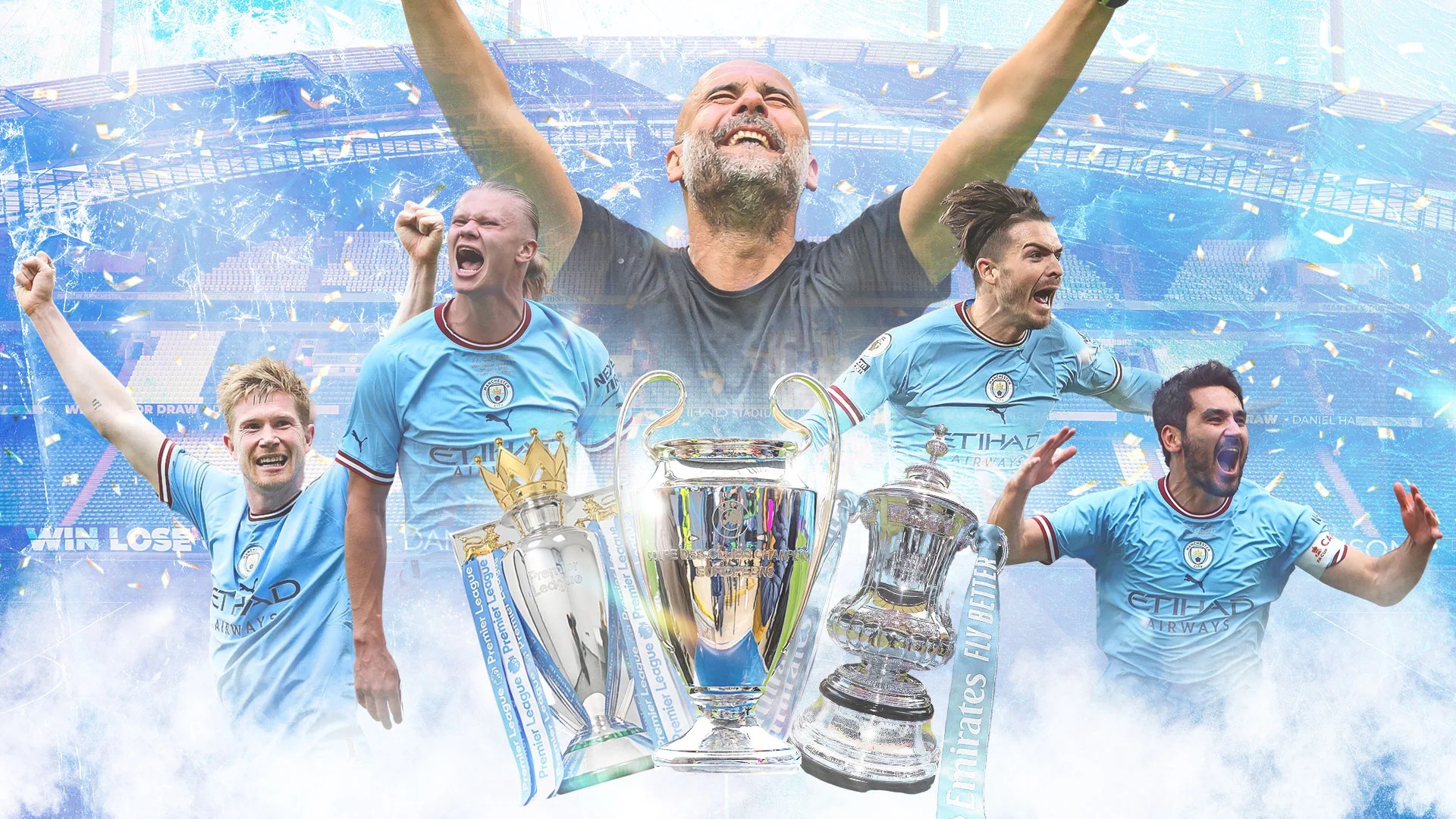 Man City Treble Winners Wallpapers Wallpaper Cave
