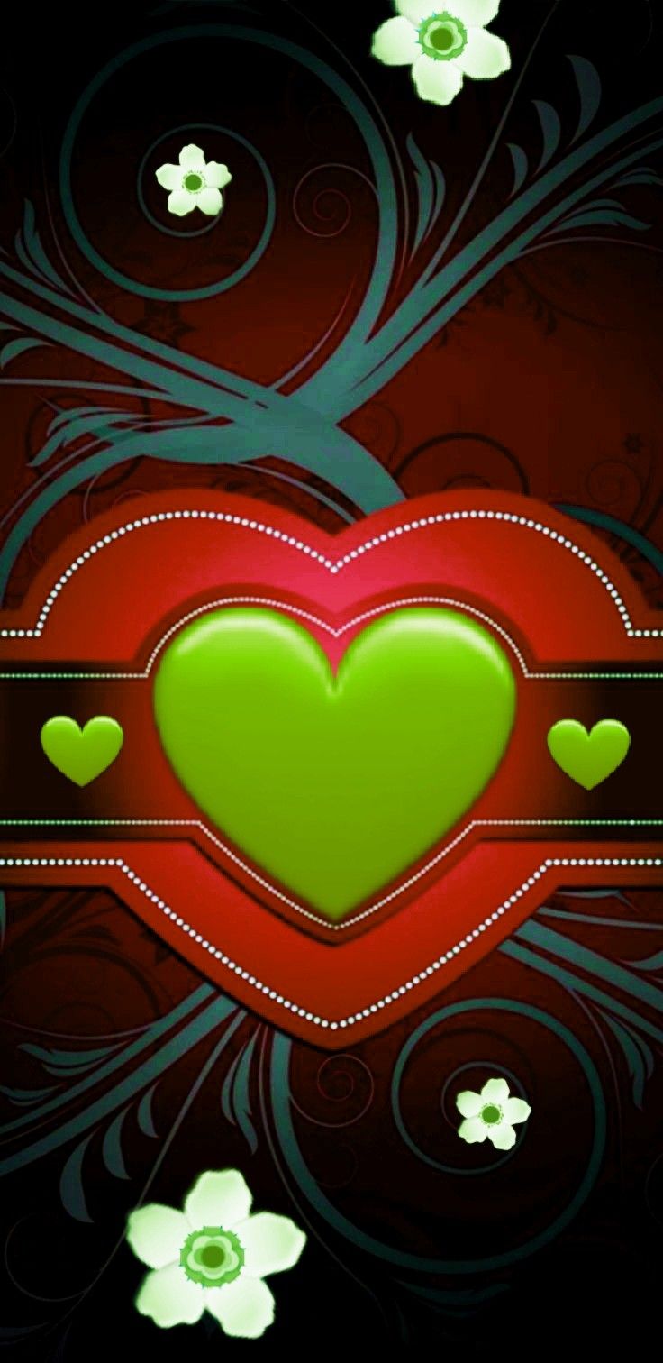 Green And Red Heart Wallpapers Wallpaper Cave
