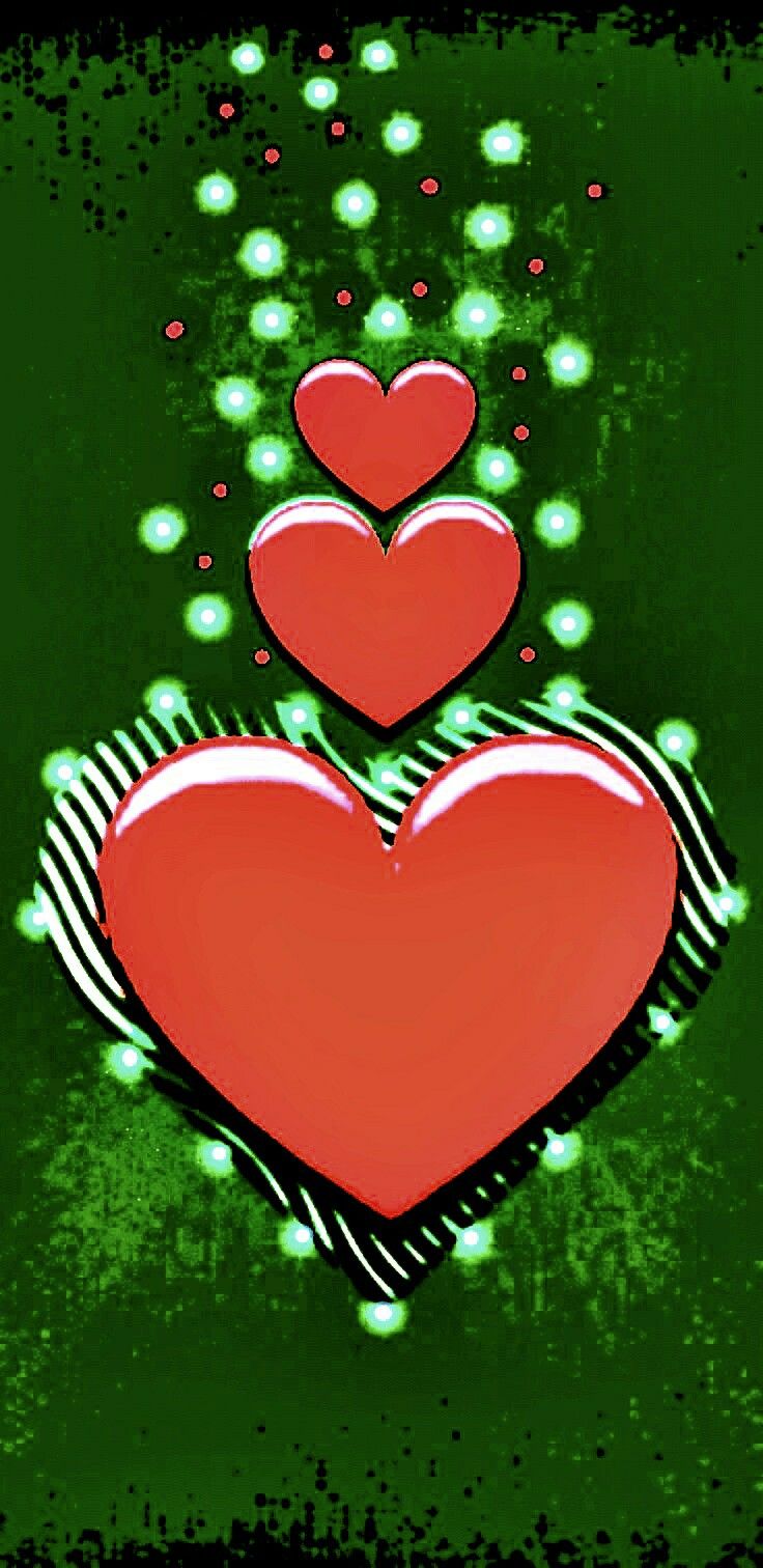 Green And Red Heart Wallpapers Wallpaper Cave