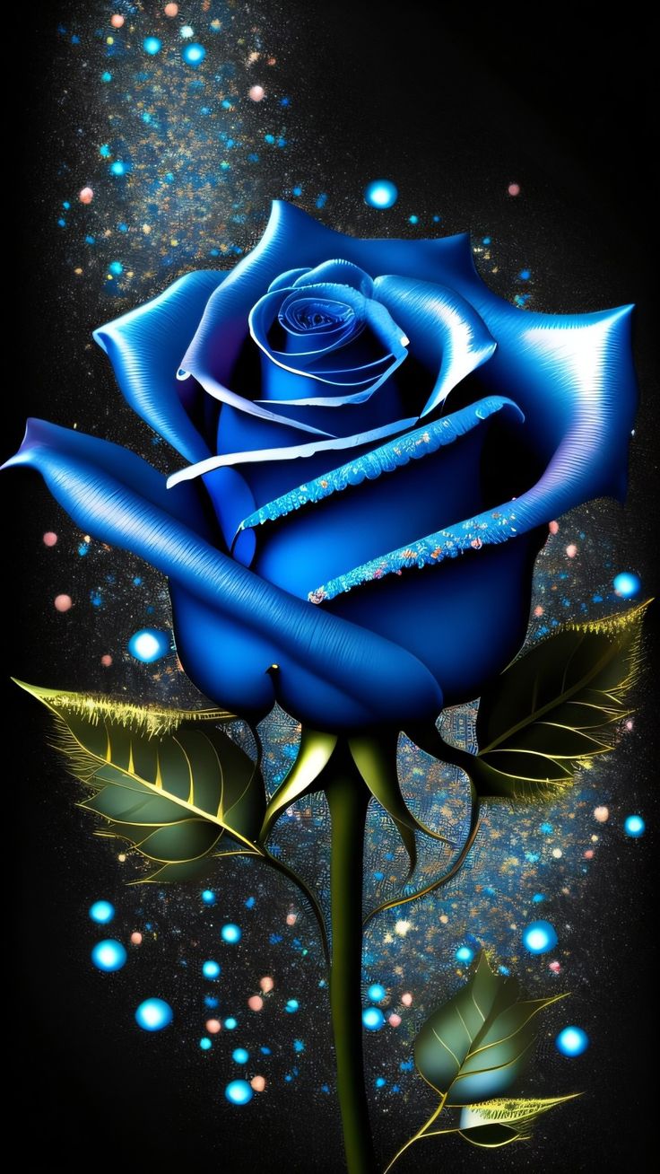 Blue Rose Sparkles Wallpapers Wallpaper Cave