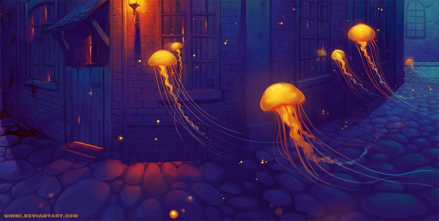 Glowing Jellyfish Wallpapers Wallpaper Cave
