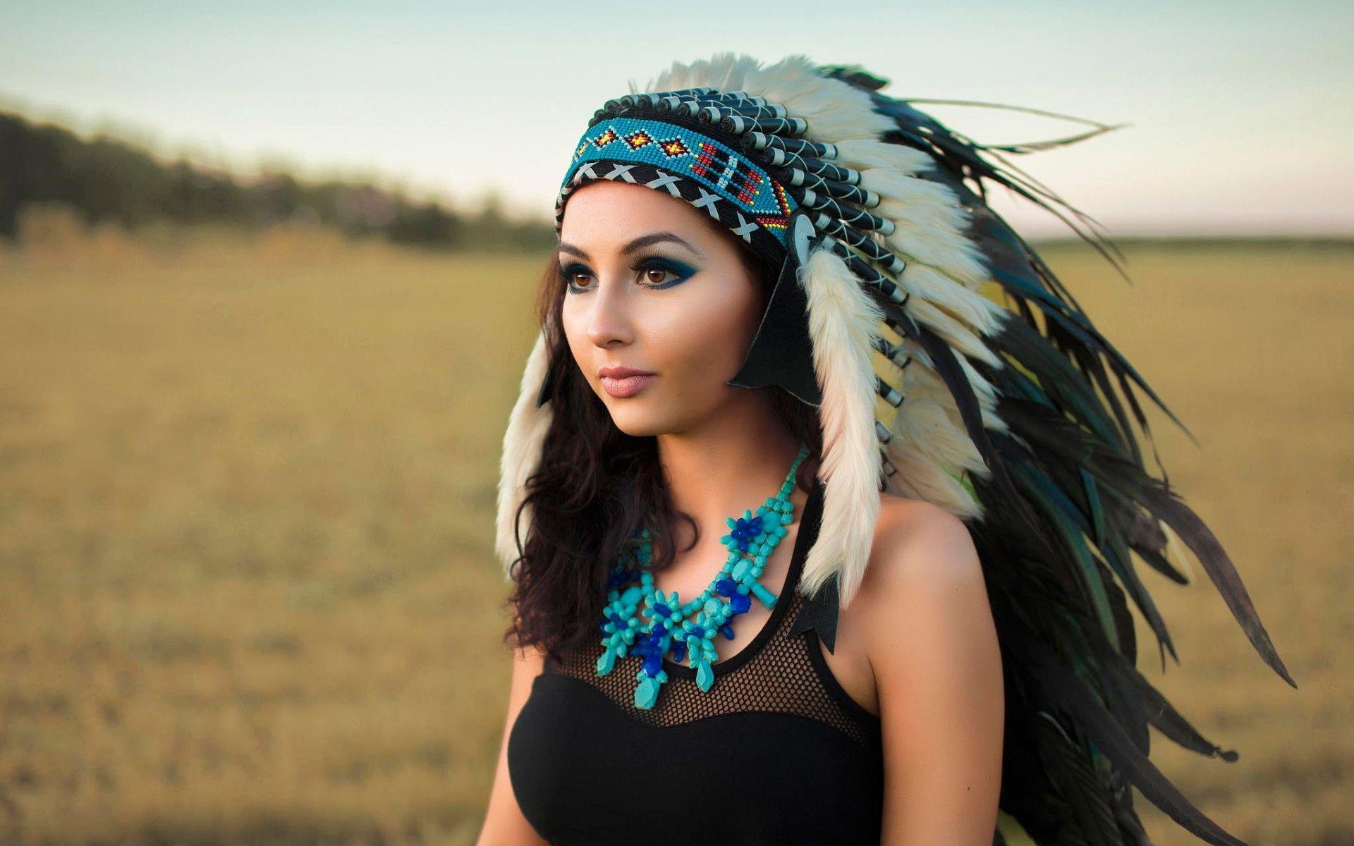 Native American Headdress Girls Wallpapers Wallpaper Cave
