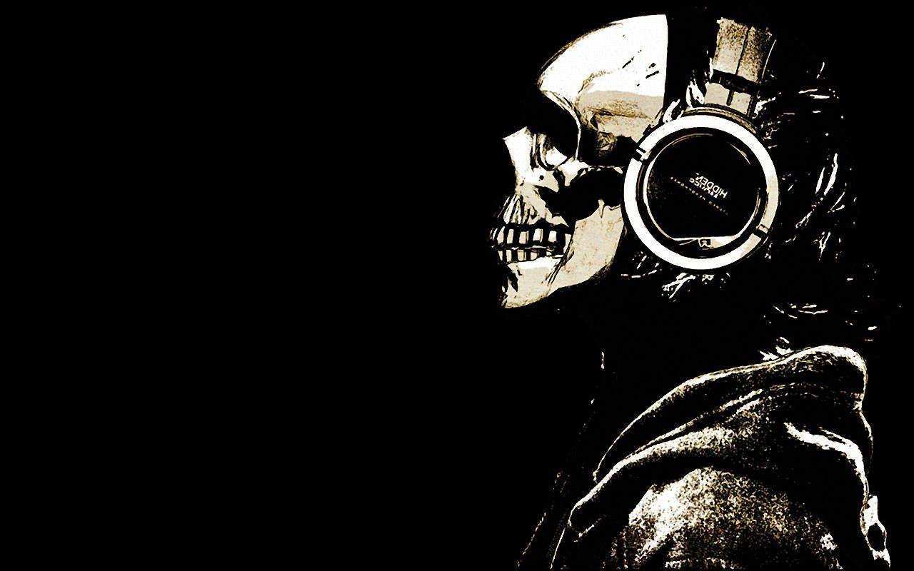 Skull With Headphones Wallpapers Wallpaper Cave