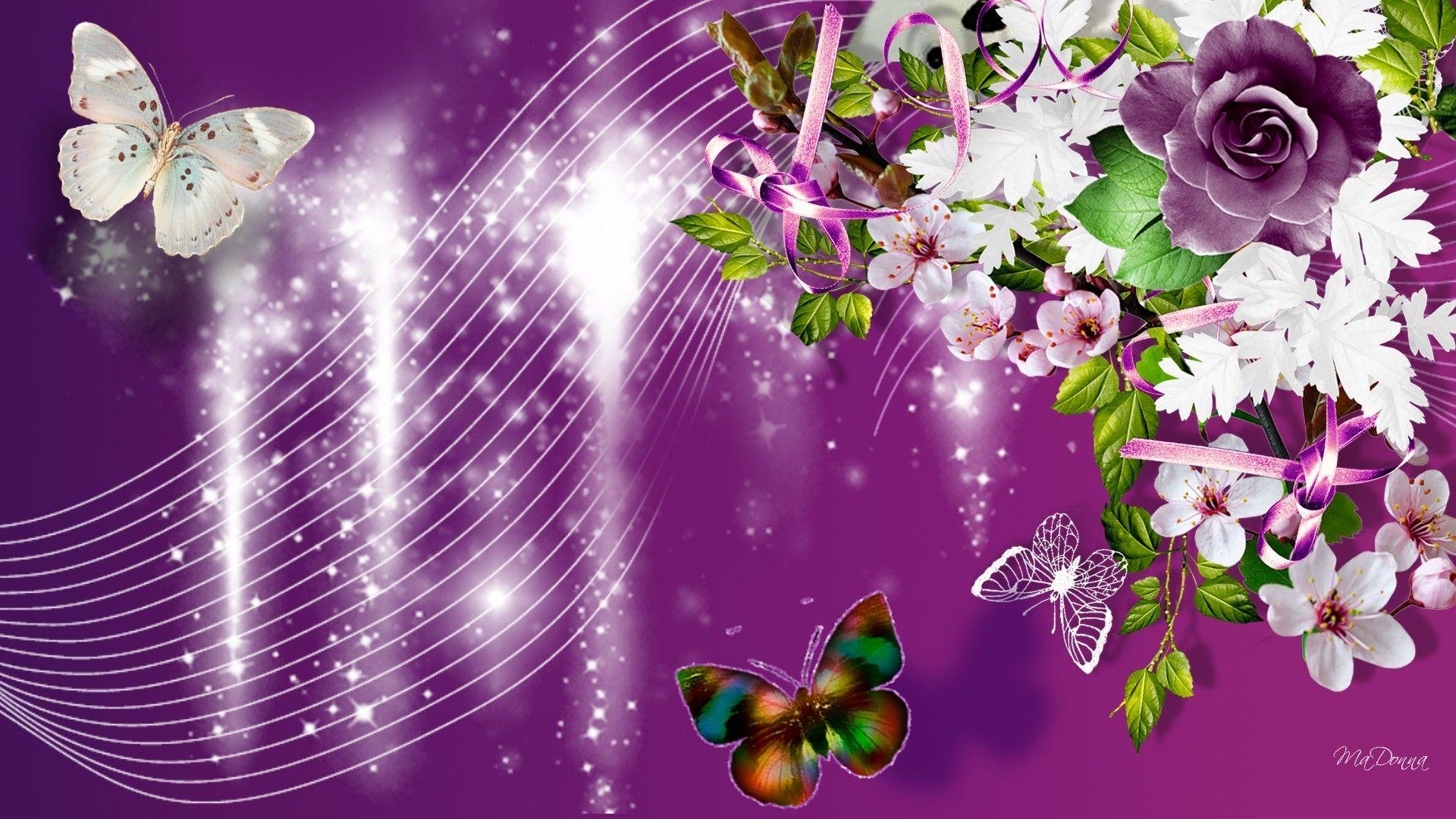 Glitter Flower Wallpapers Wallpaper Cave