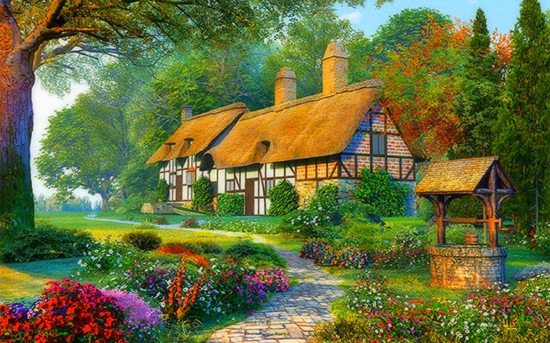 Romantic Cottage Wallpapers Wallpaper Cave