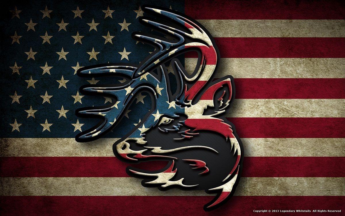 Deer American Flag Wallpaper