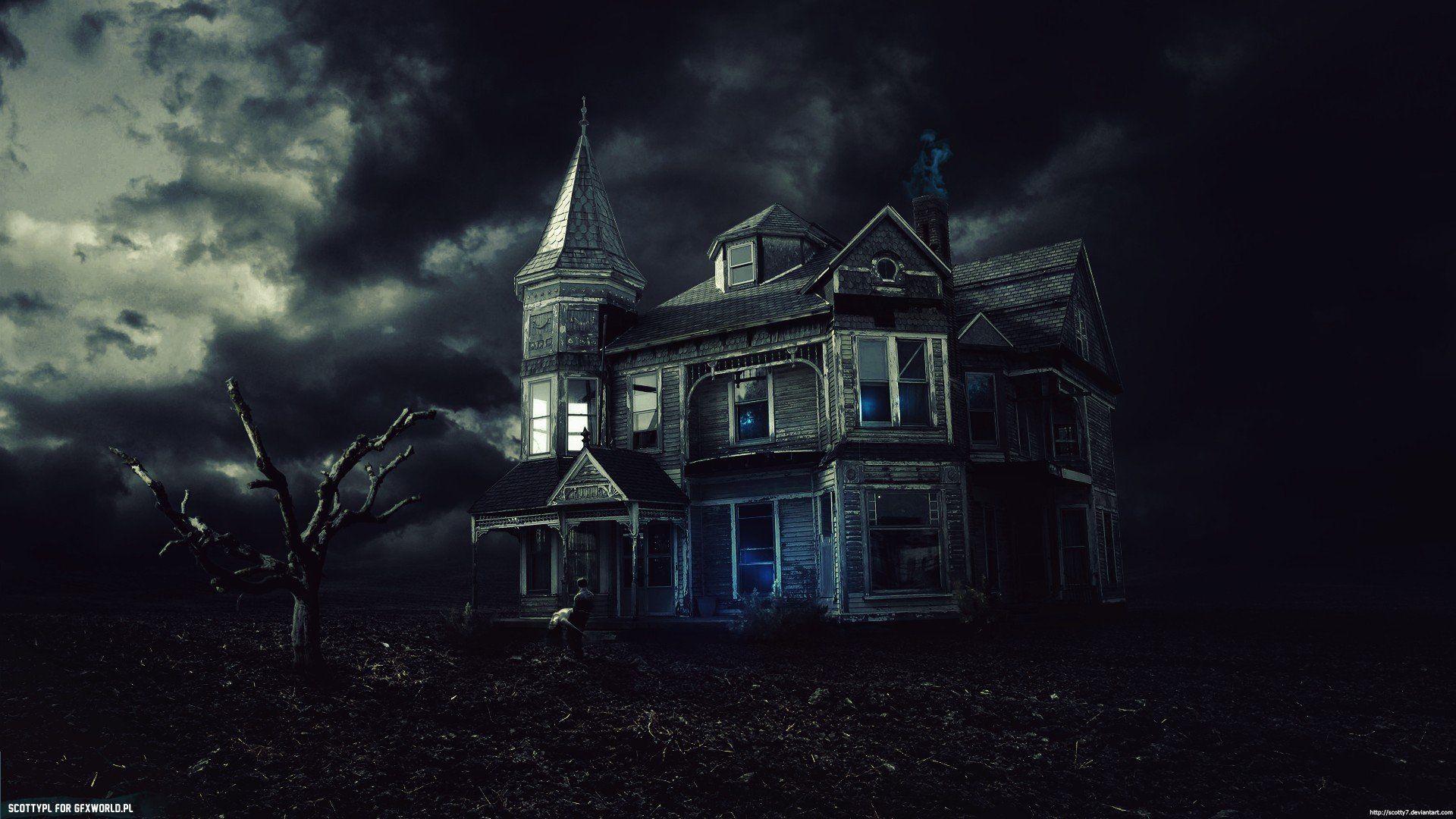 Halloween Creepy House Wallpapers Wallpaper Cave