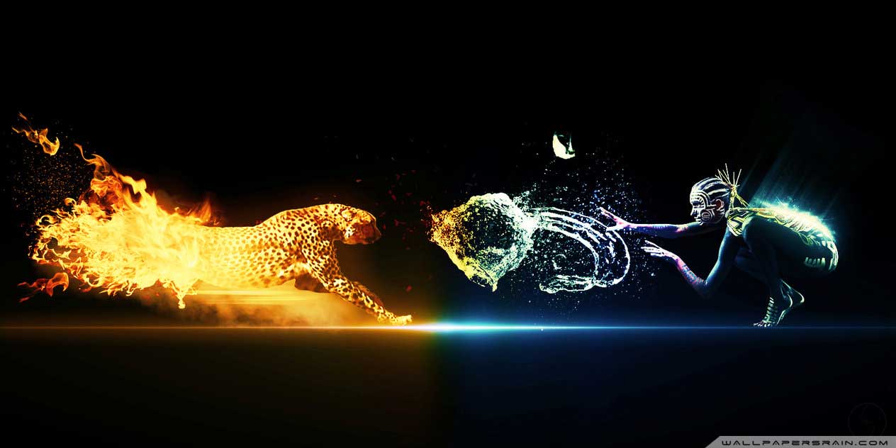 Fire Vs Water Wallpapers Wallpaper Cave