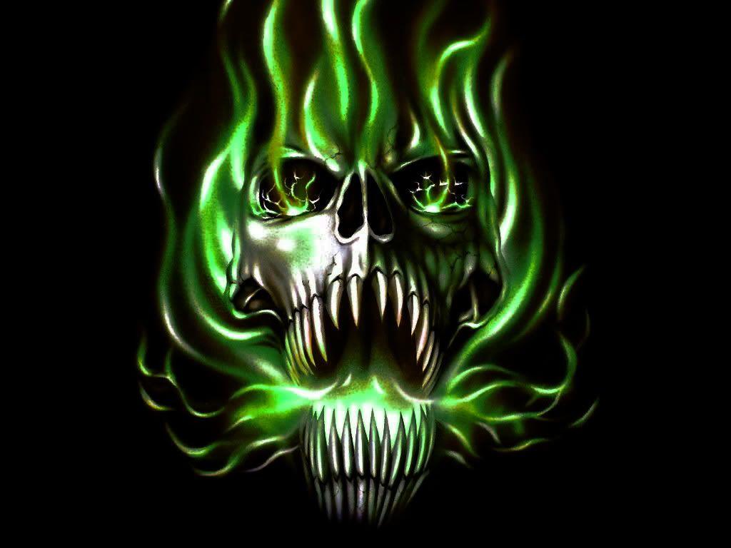 Pink Flaming Skull Wallpaper