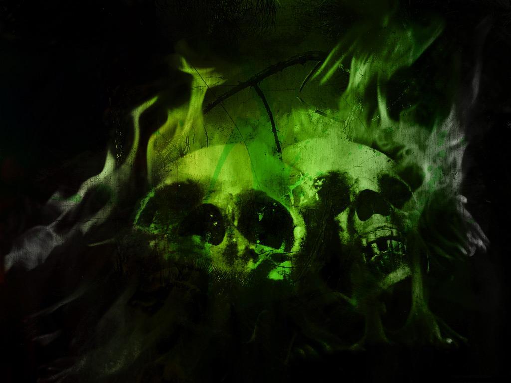 Green Fire Skull Wallpapers Wallpaper Cave