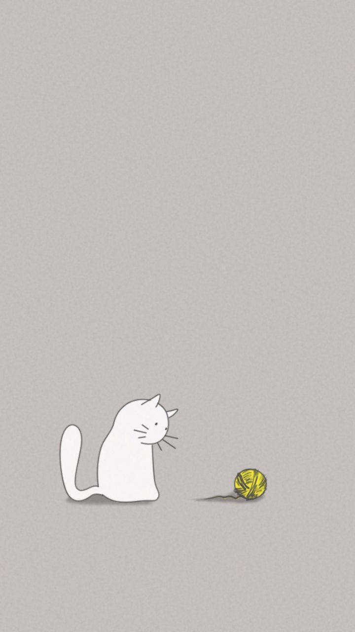 50 Populer Cat Minimalist Wallpaper
