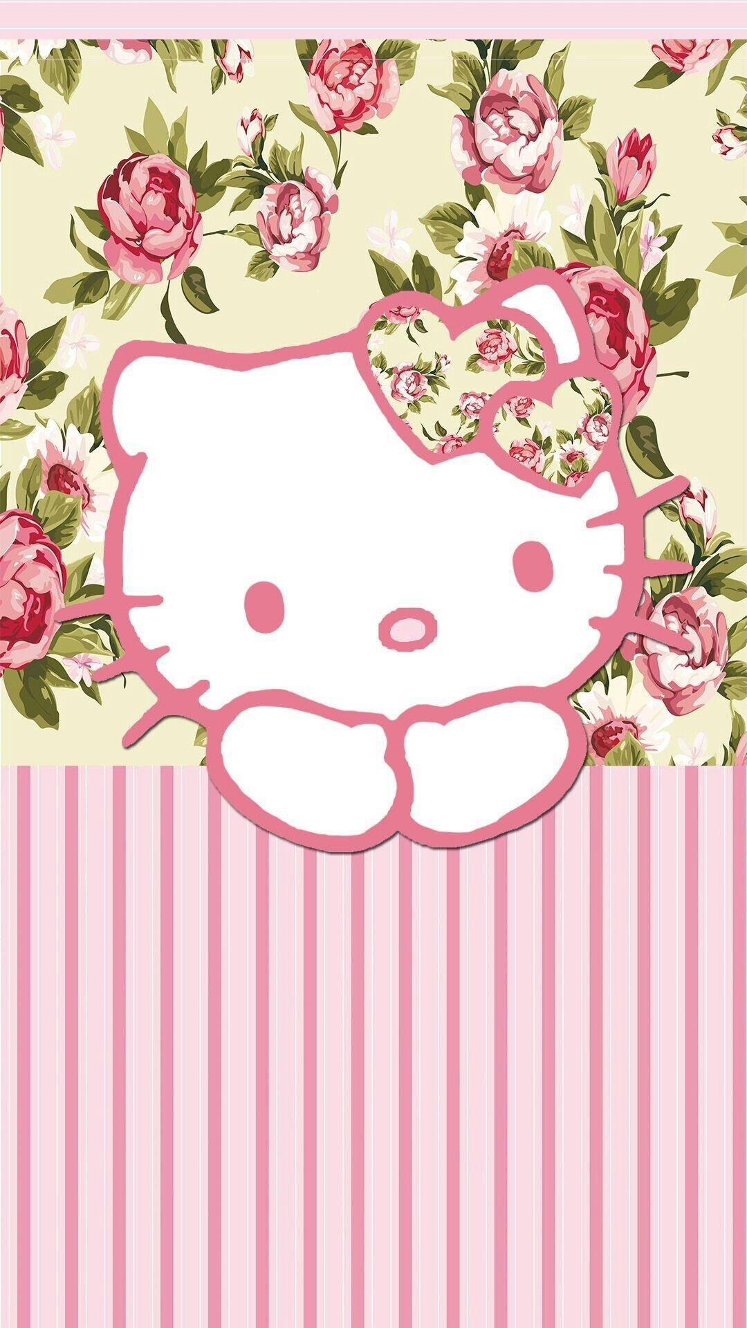 Hello Kitty Floral Wallpapers Wallpaper Cave