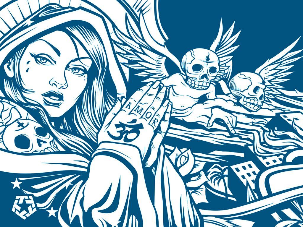 Tribal Gear Graffiti Wallpaper