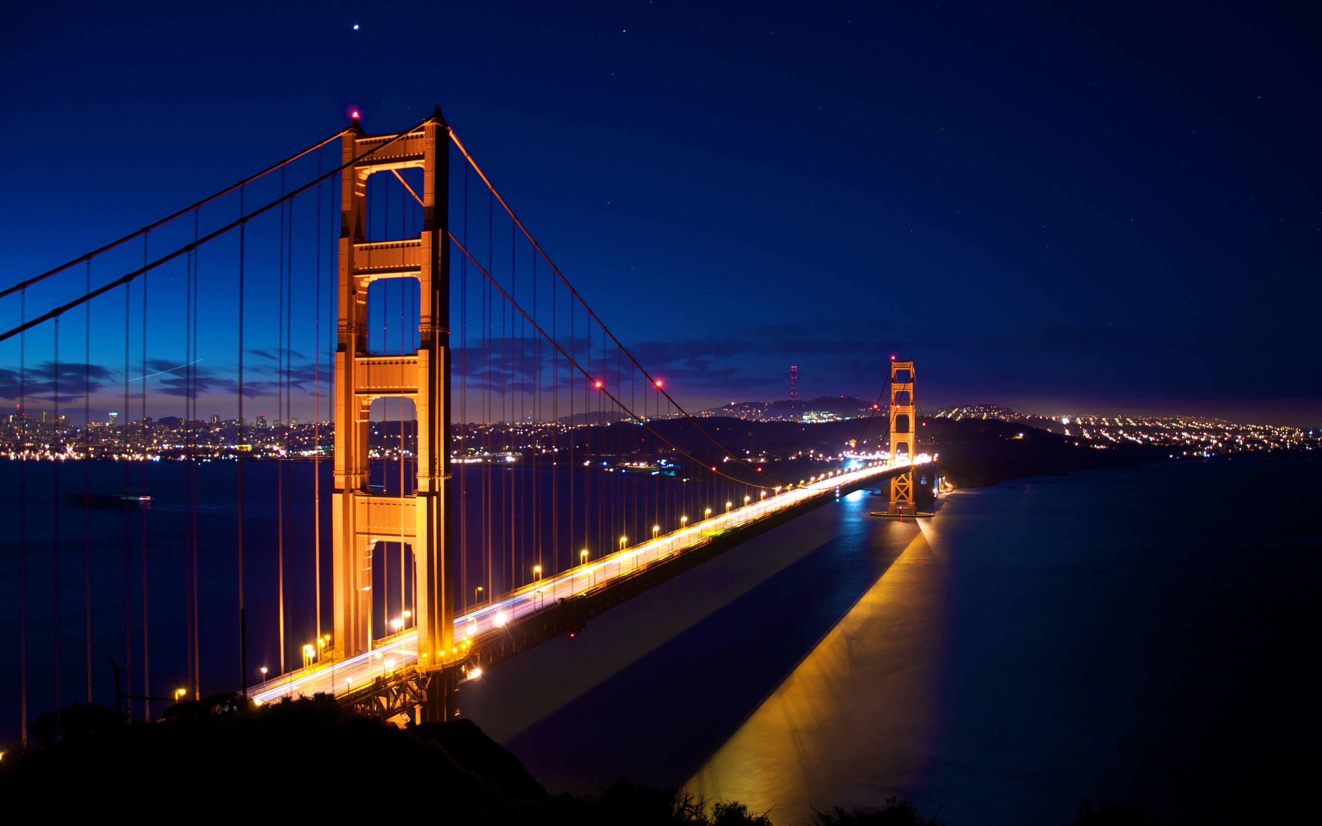 Golden Gate Bridge At Night Wallpapers Wallpaper Cave