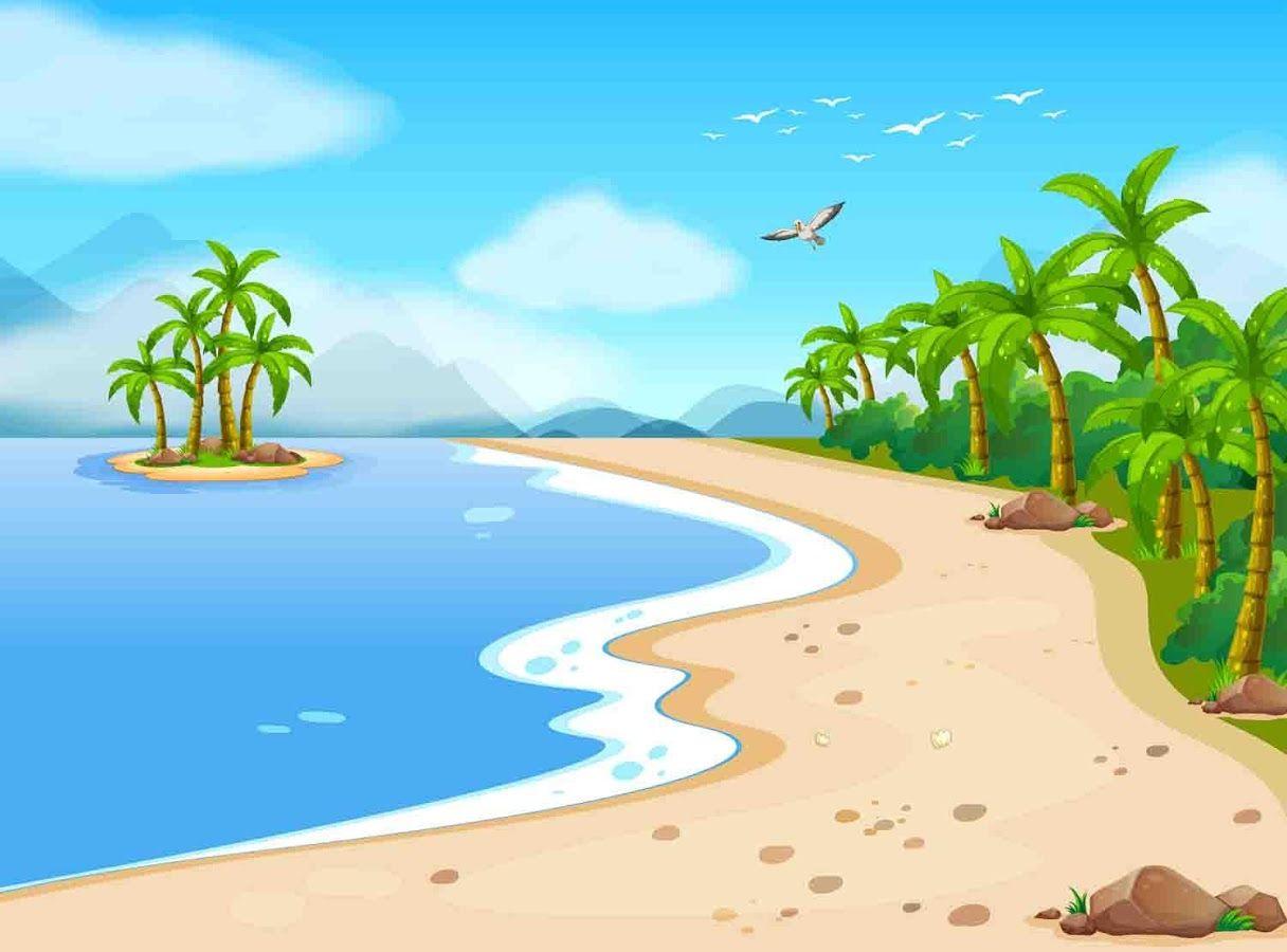 Beach Cartoon Wallpapers Wallpaper Cave
