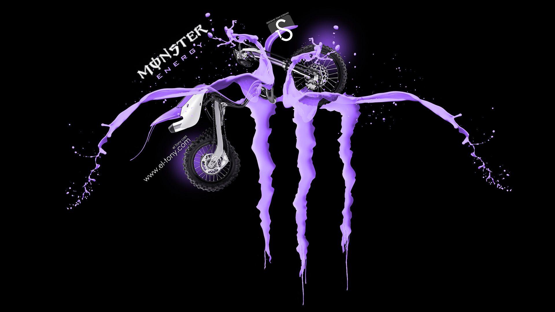 Monster Logo Purple Wallpaper