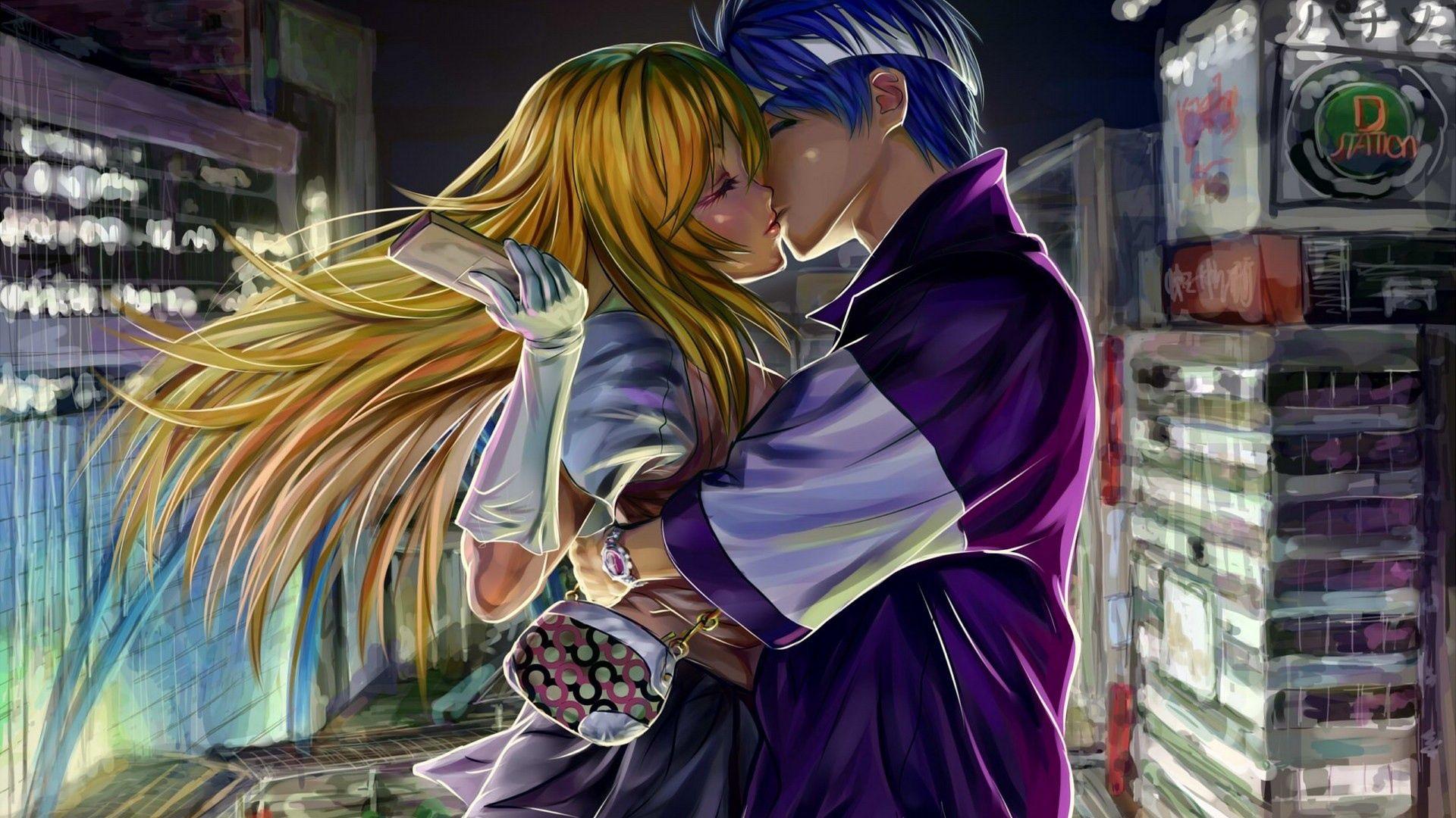 Anime Kissing Wallpapers Wallpaper Cave