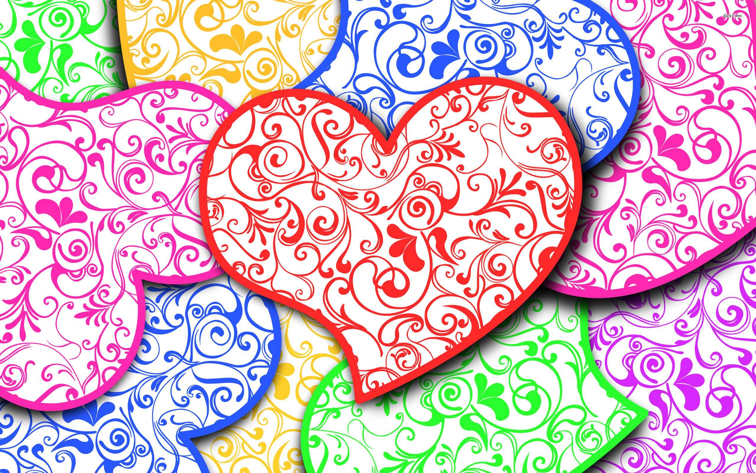Colorful Heart Wallpapers Wallpaper Cave