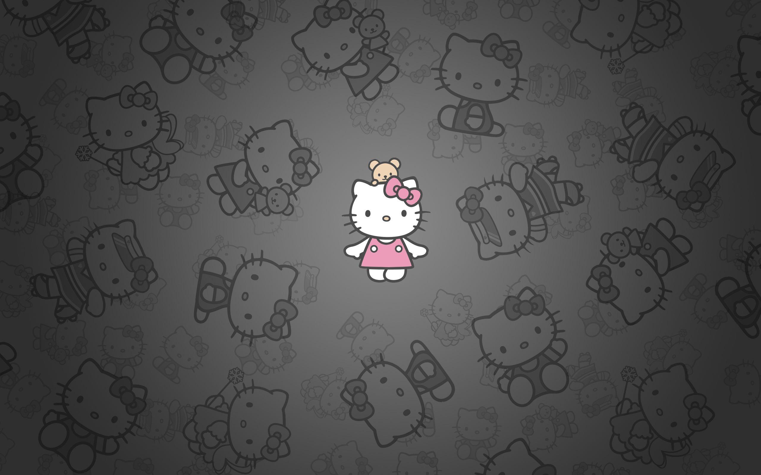 Hello Kitty Wallpapers Desktop Black Wallpaper Cave