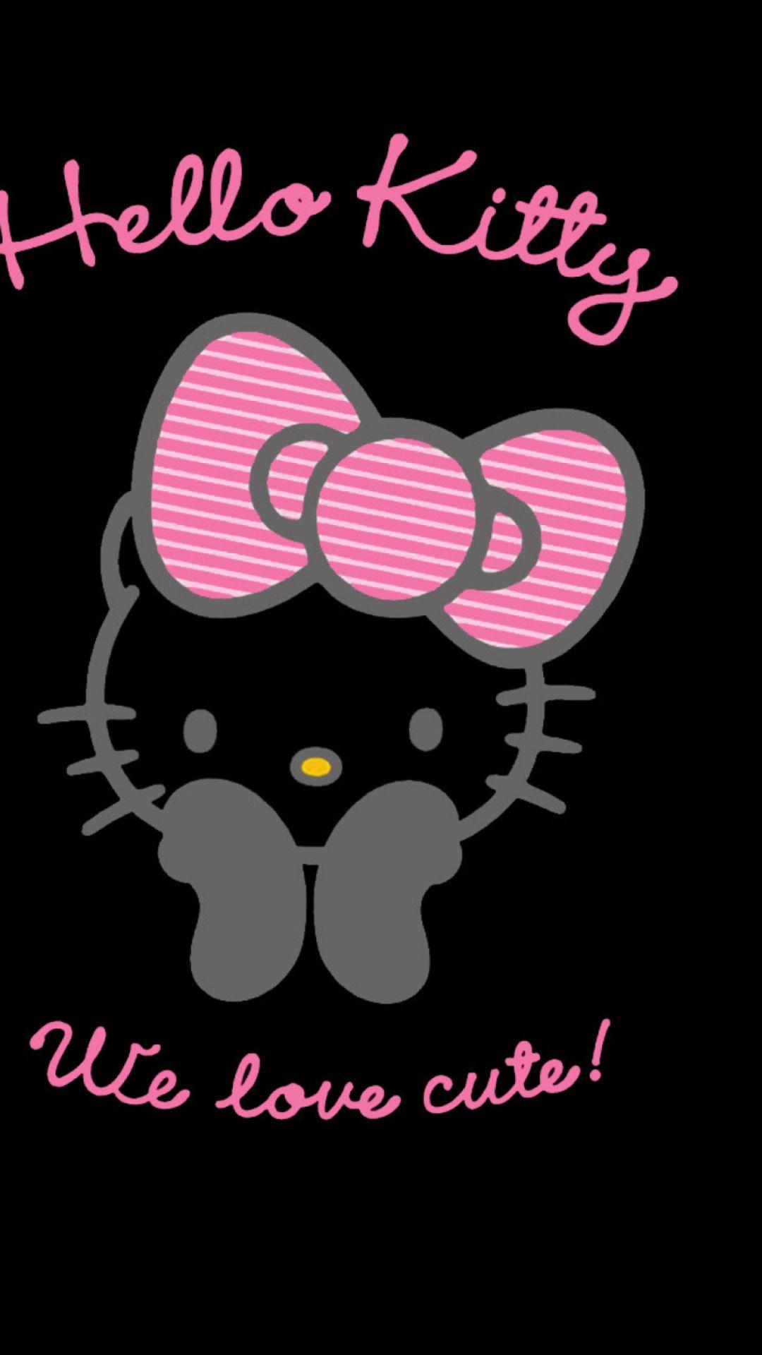 Wallpapers Hello Kitty Hitam Pink Wallpaper Cave