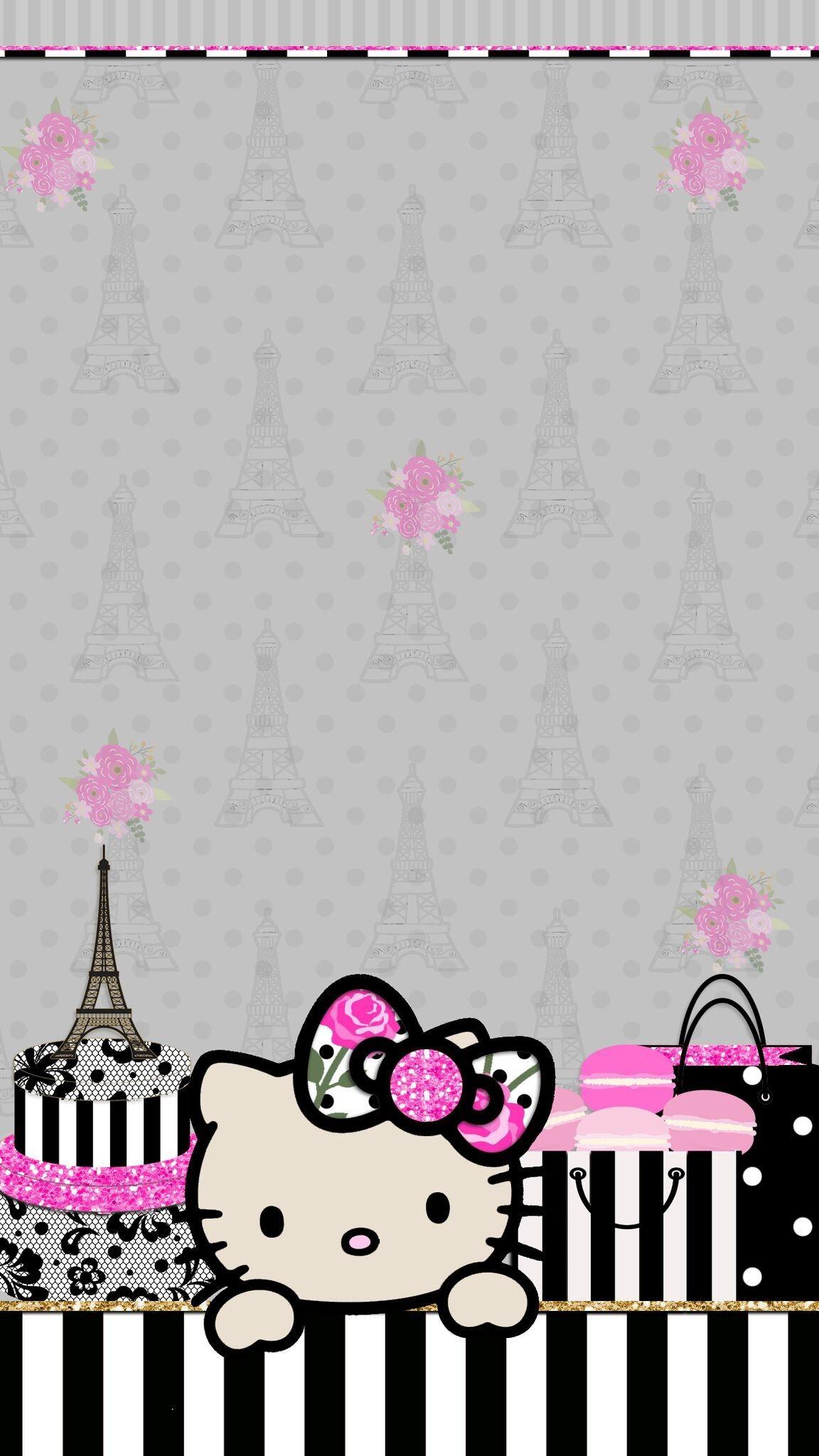 Wallpapers Hello Kitty Hitam Pink Wallpaper Cave