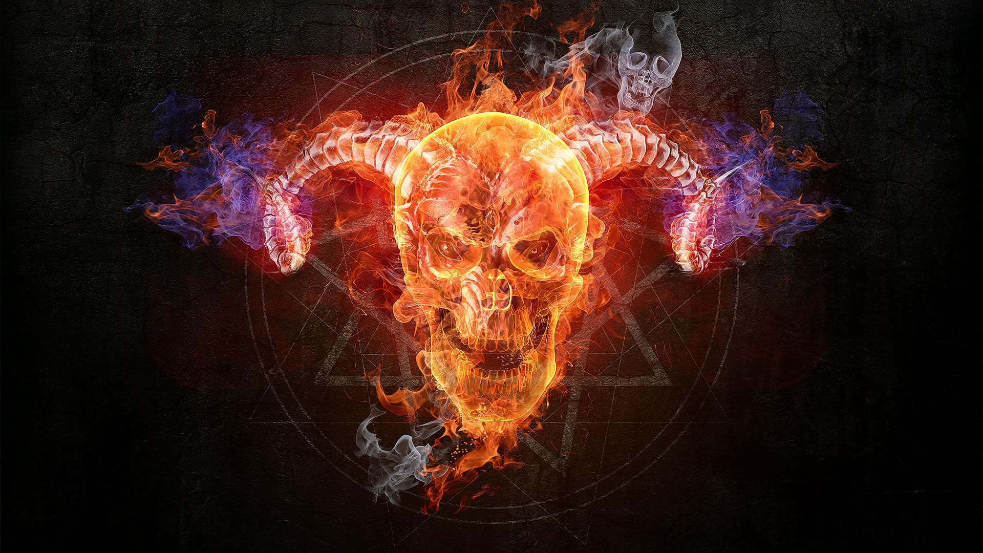 Burning Skull Wallpapers Wallpaper Cave