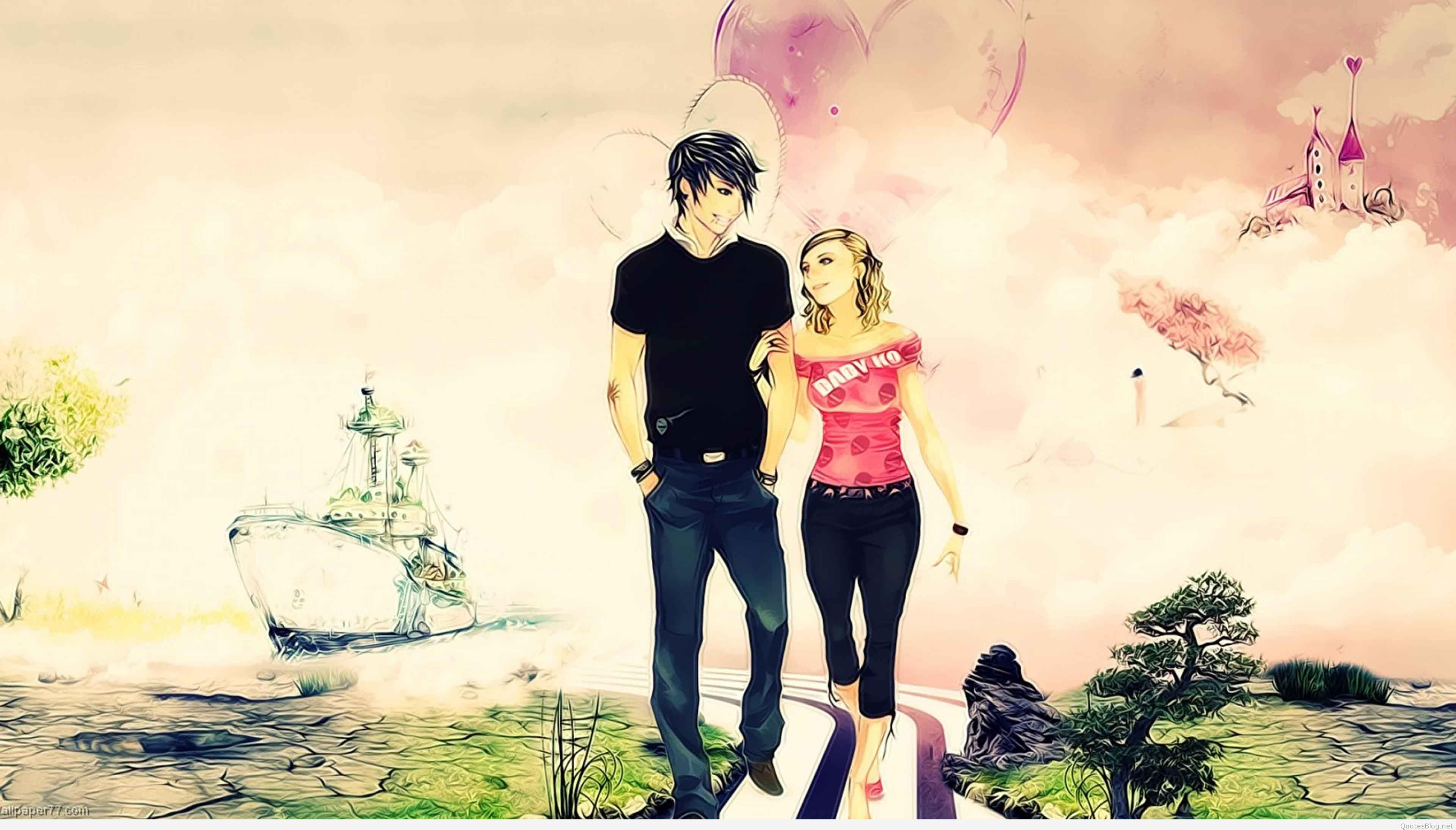 3d Love Couple Wallpapers Wallpaper Cave