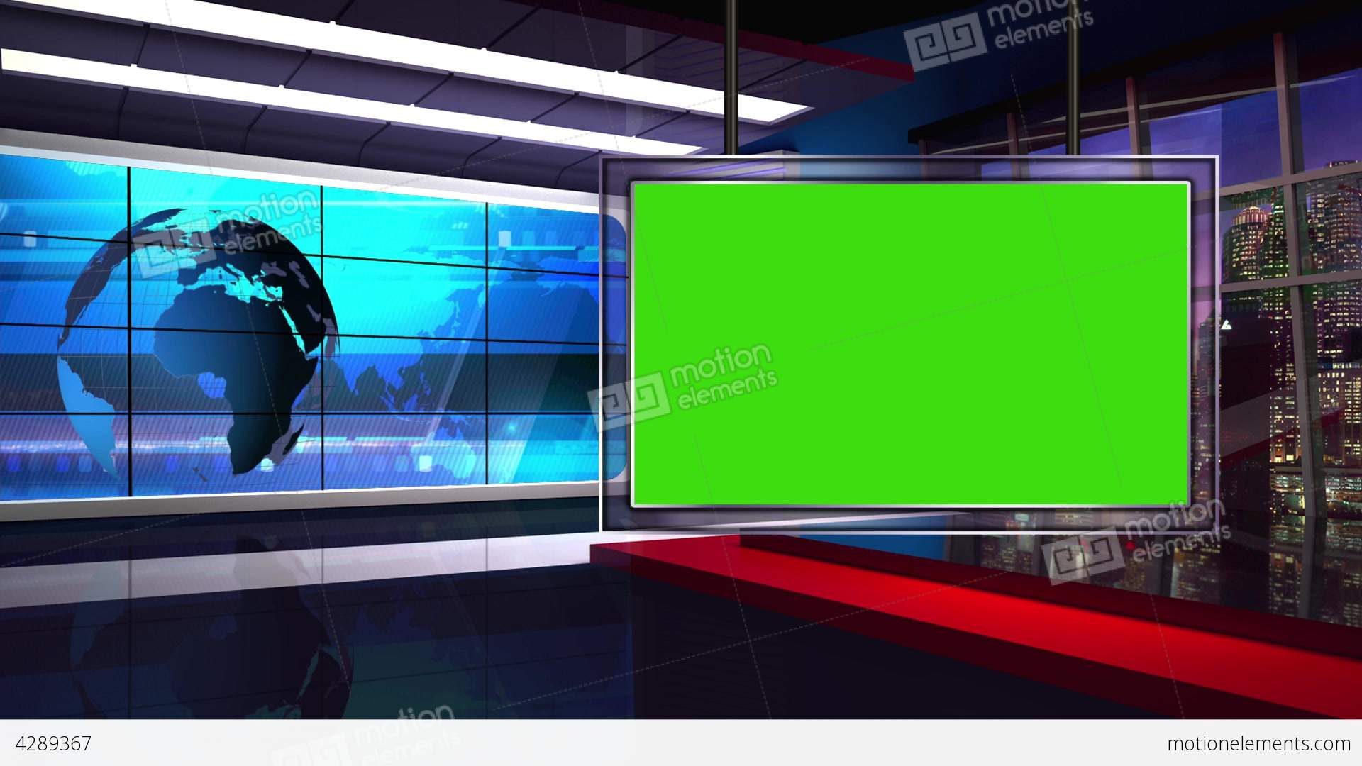 News Set Background Green Screen