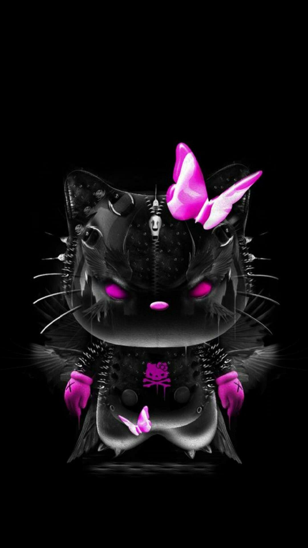 Hello Kitty Wallpapers Black And Pink Wallpaper Cave