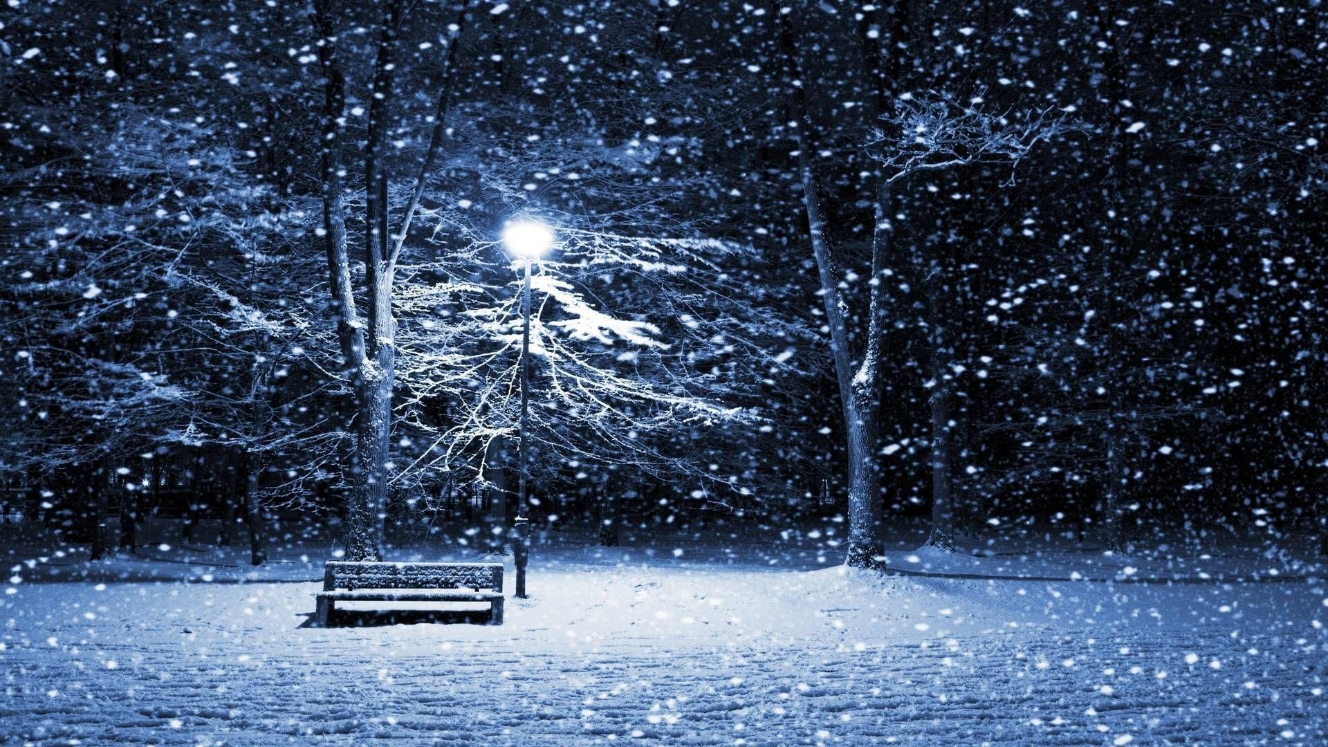 Night Snow Scenes Wallpapers Wallpaper Cave