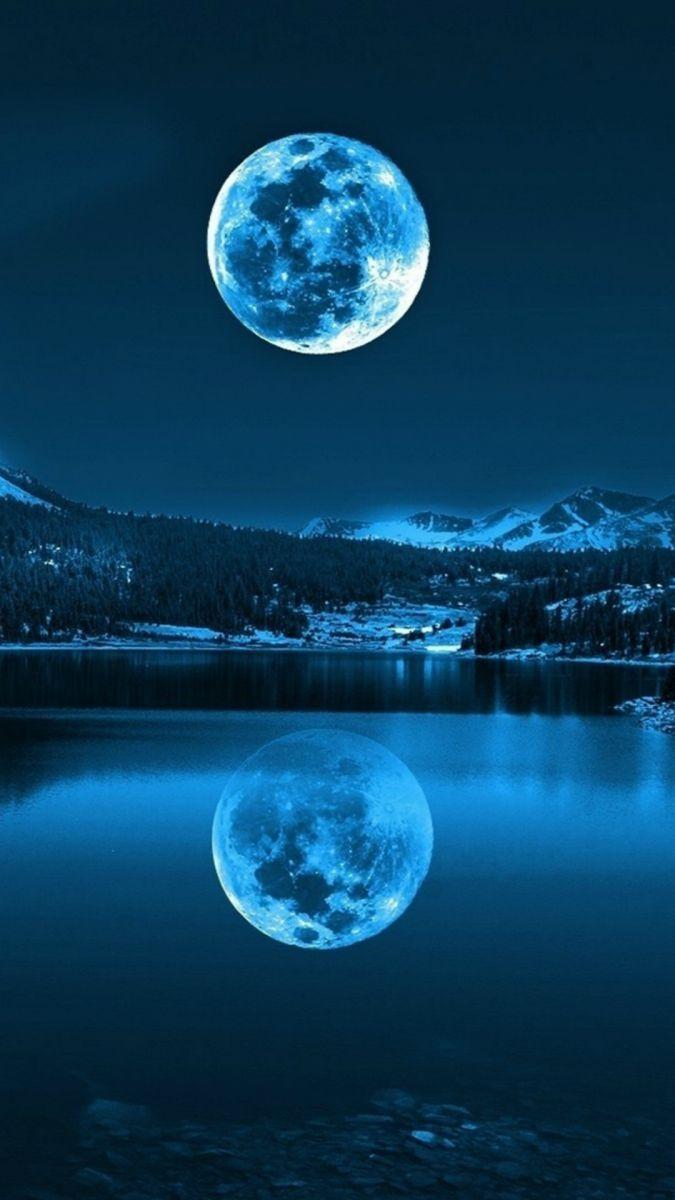 Black And Blue Wallpaper Moon