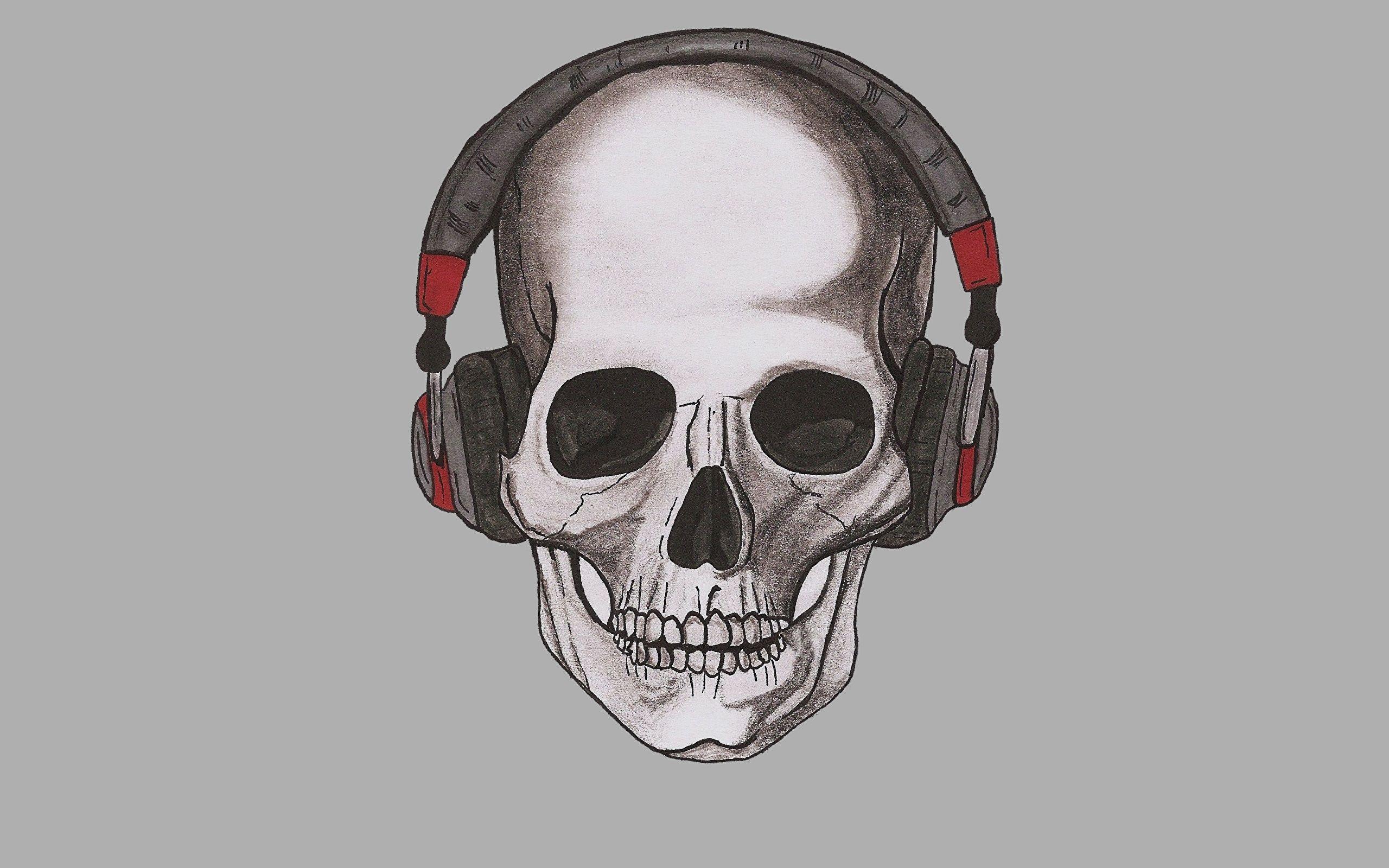 Skull With Headphones Wallpapers Wallpaper Cave