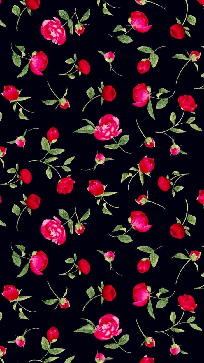 Pink And Black Floral Wallpapers Wallpaper Cave