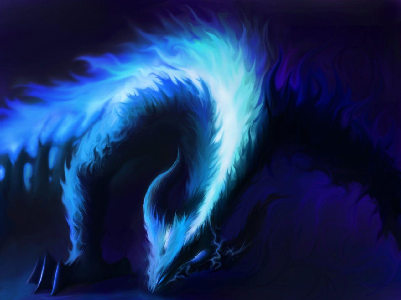 Blue Fire Dragon Wallpapers Wallpaper Cave