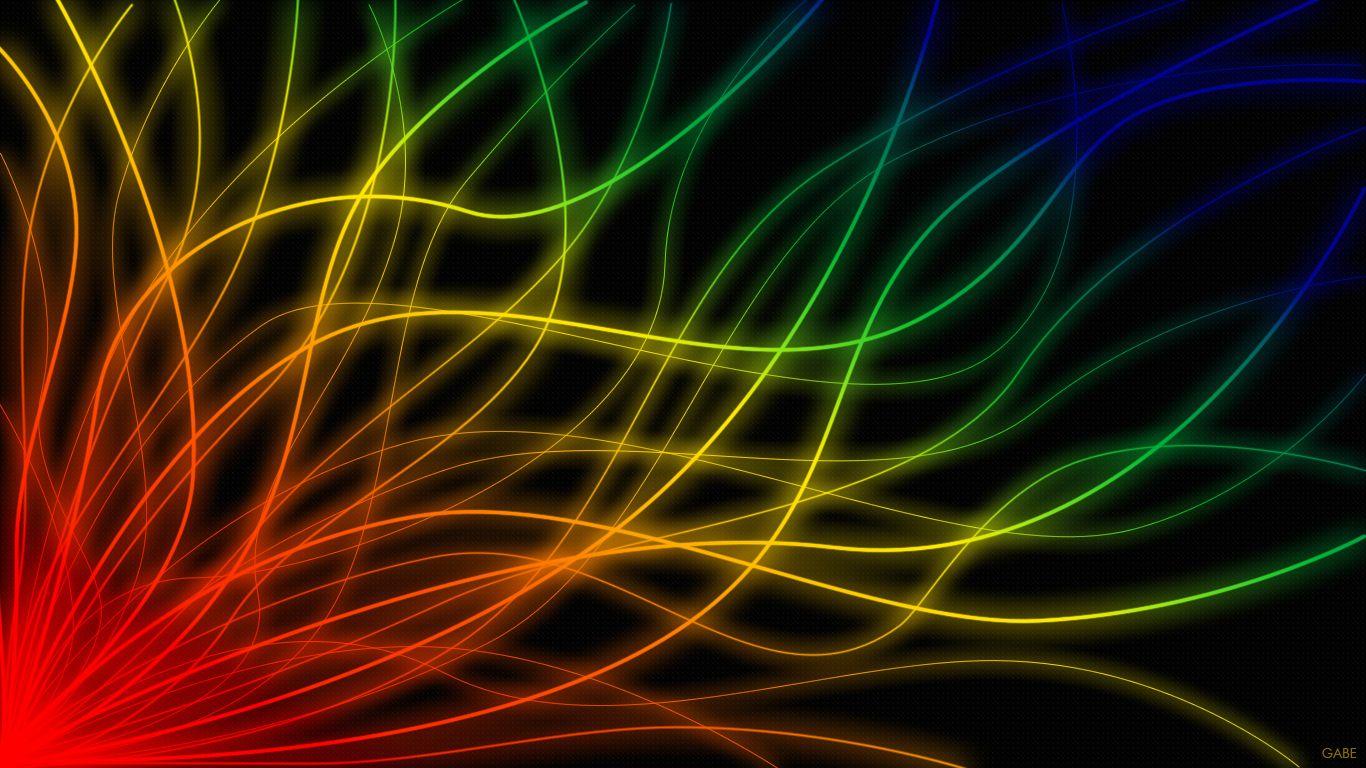 Neon Rainbow Flower Wallpaper GAMBAR BUNGA