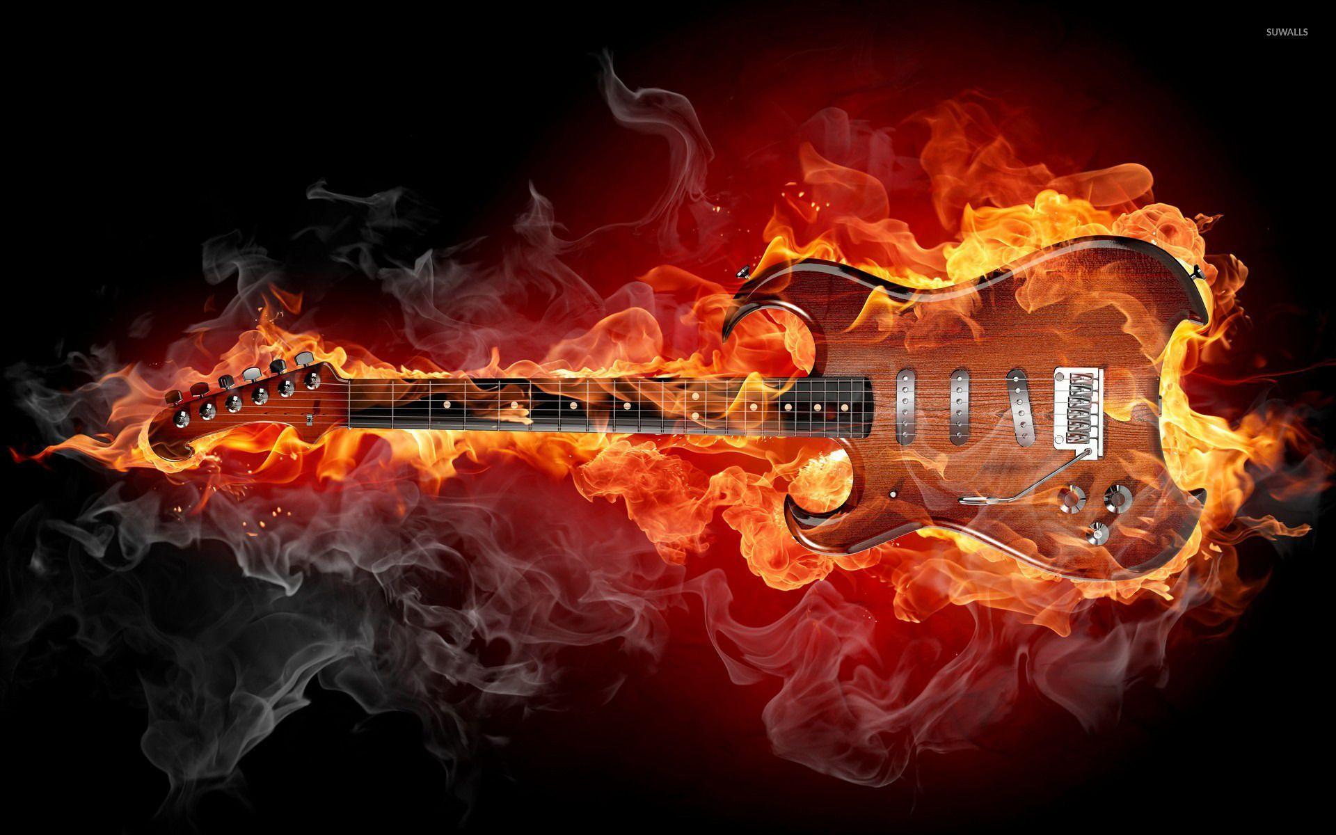 Guitar On Fire Wallpapers Widescreen Wallpaper Cave