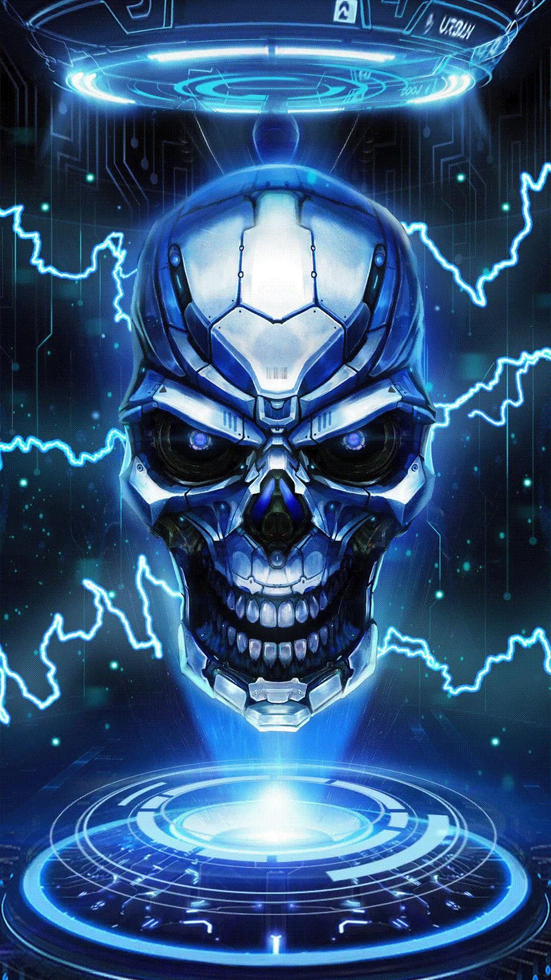 Blue Skull Fire Wallpapers Wallpaper Cave