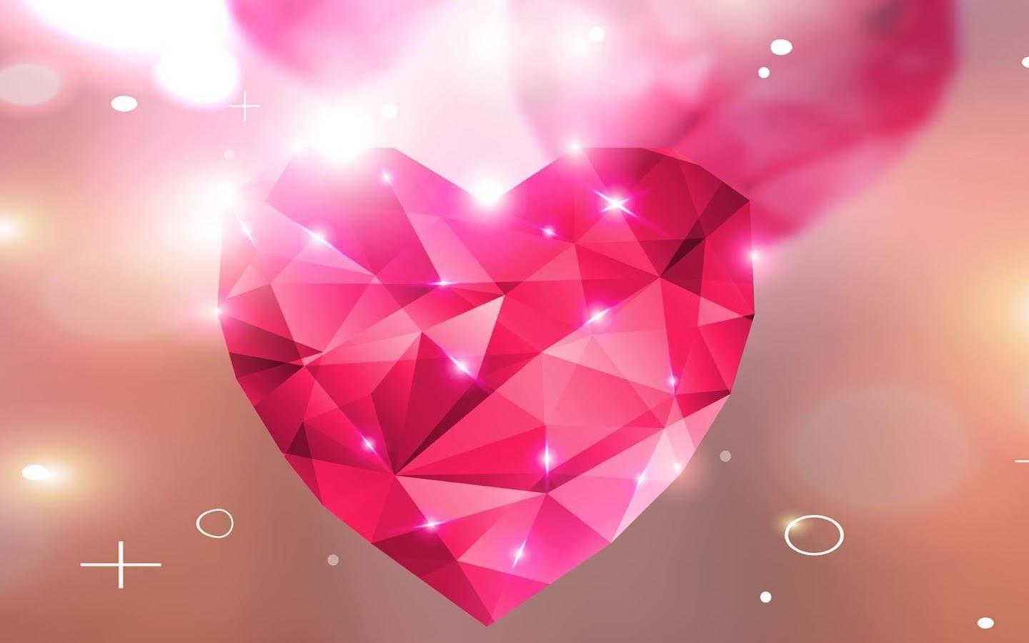 Pink Diamond Heart Wallpaper