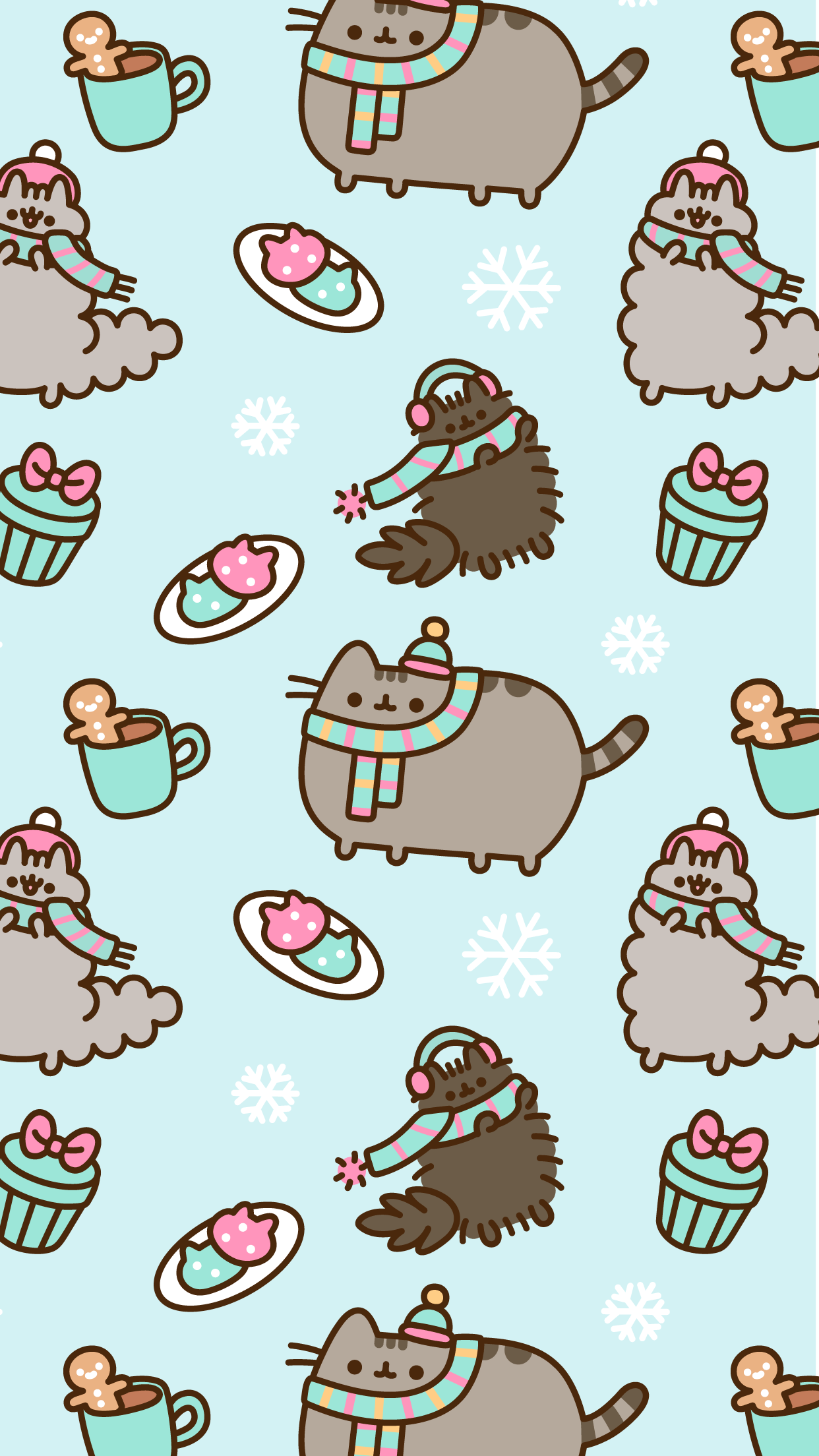 Pusheen Christmas Background Pusheens Wallpapers Wallpaper Cave
