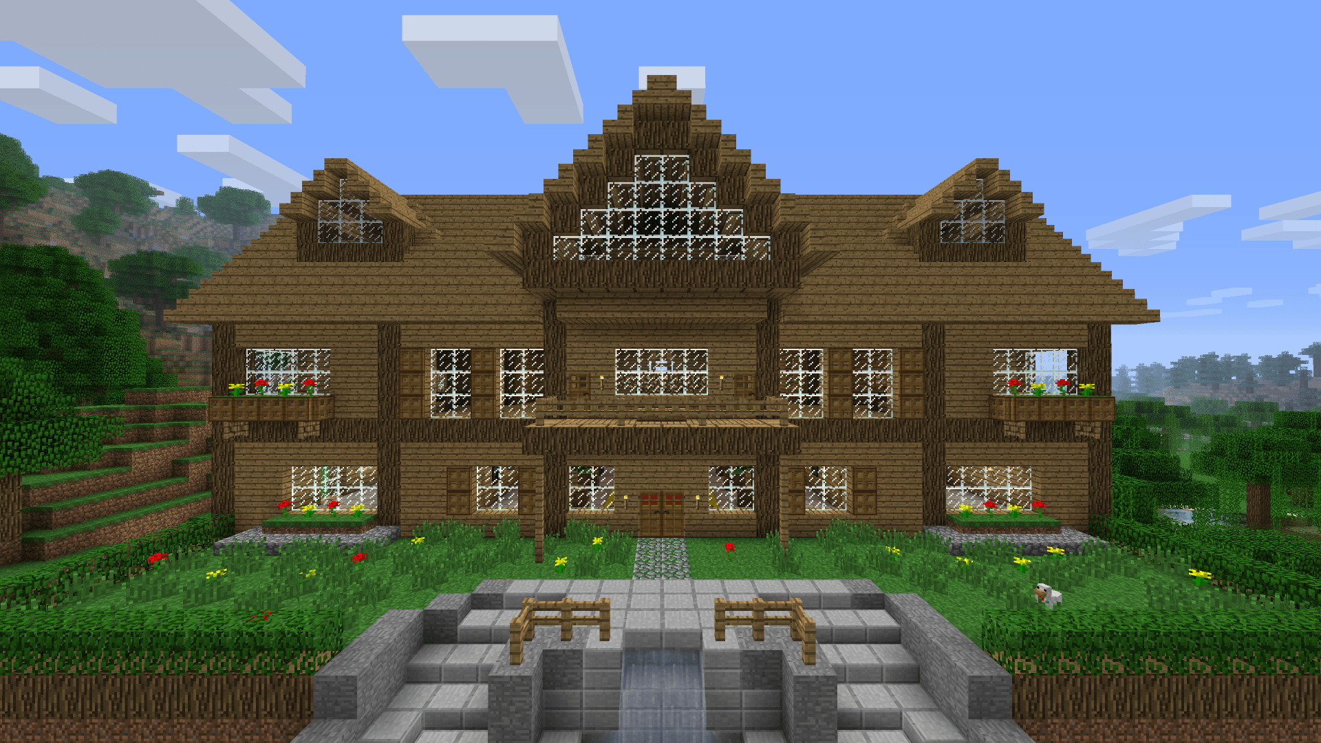 Minecraft House Background