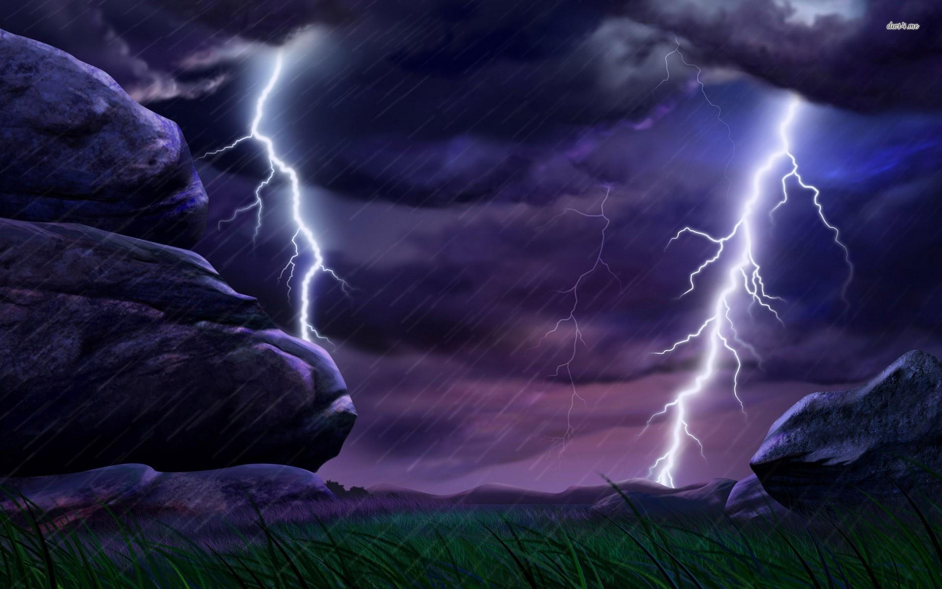 Lightning Storm Moon Wallpapers Wallpaper Cave