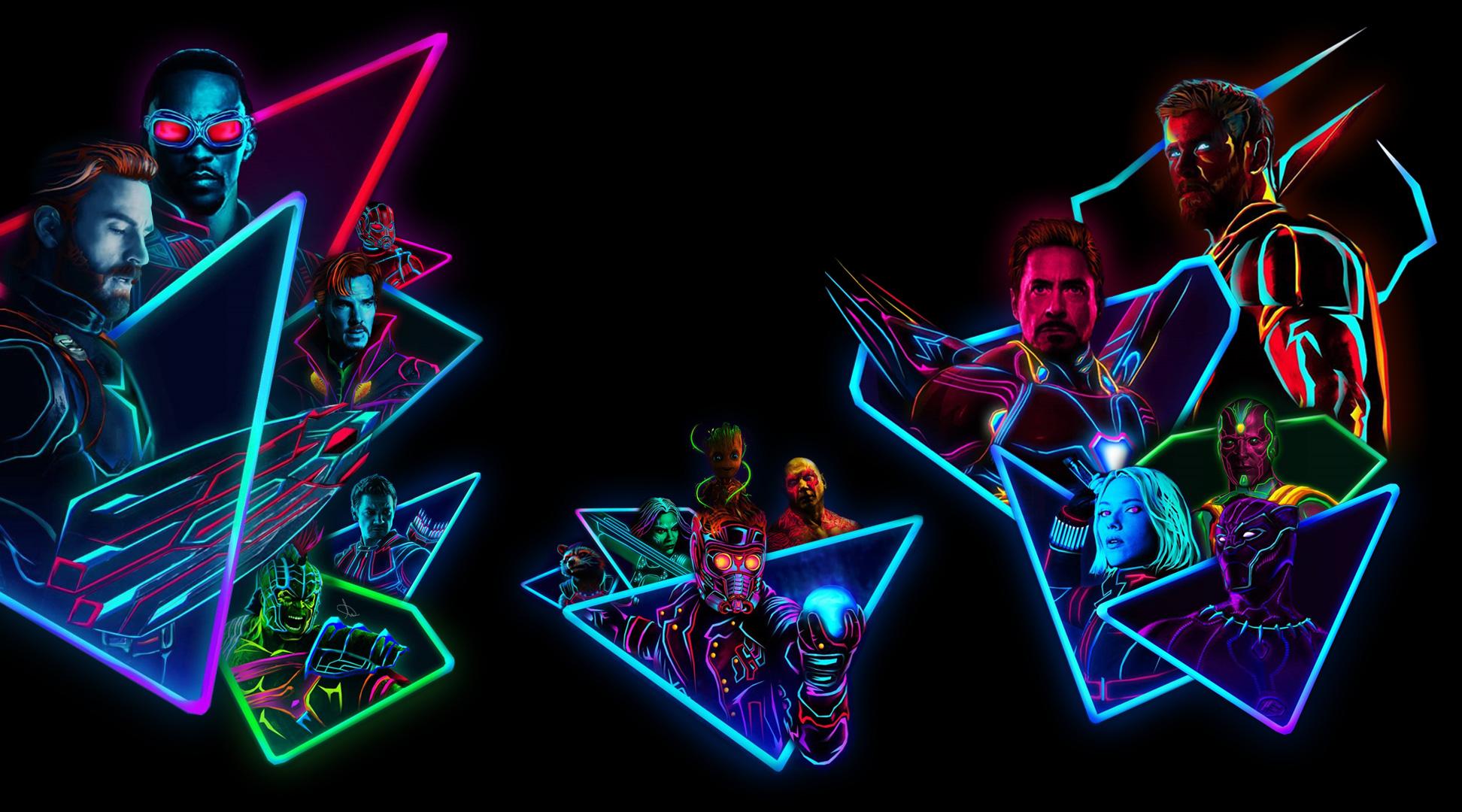 Avengers Neon Wallpapers Wallpaper Cave