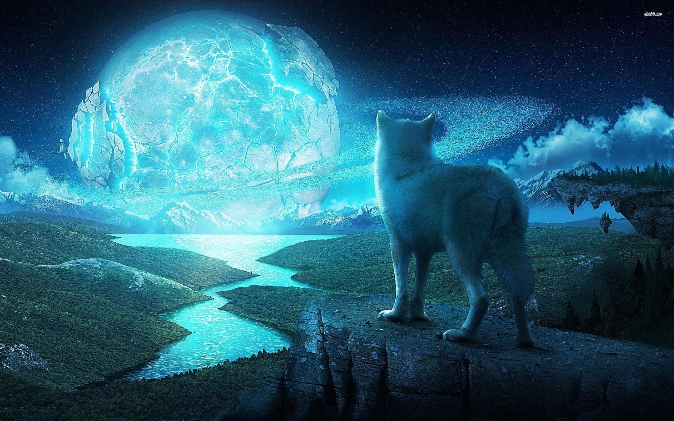 Wolf And Moon Wallpapers Wallpaper Cave