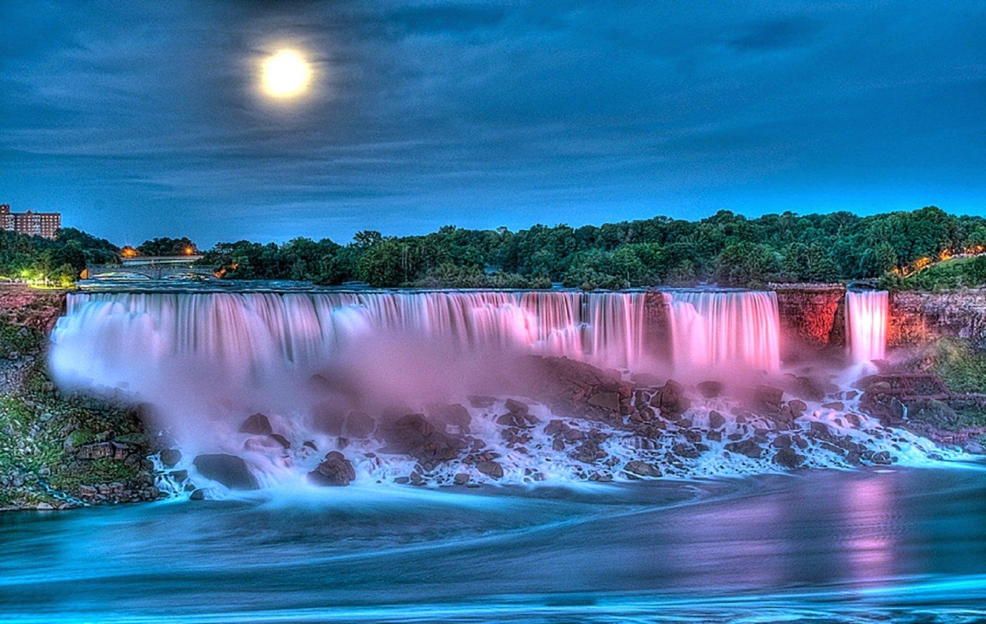 Waterfall Night Wallpapers Wallpaper Cave