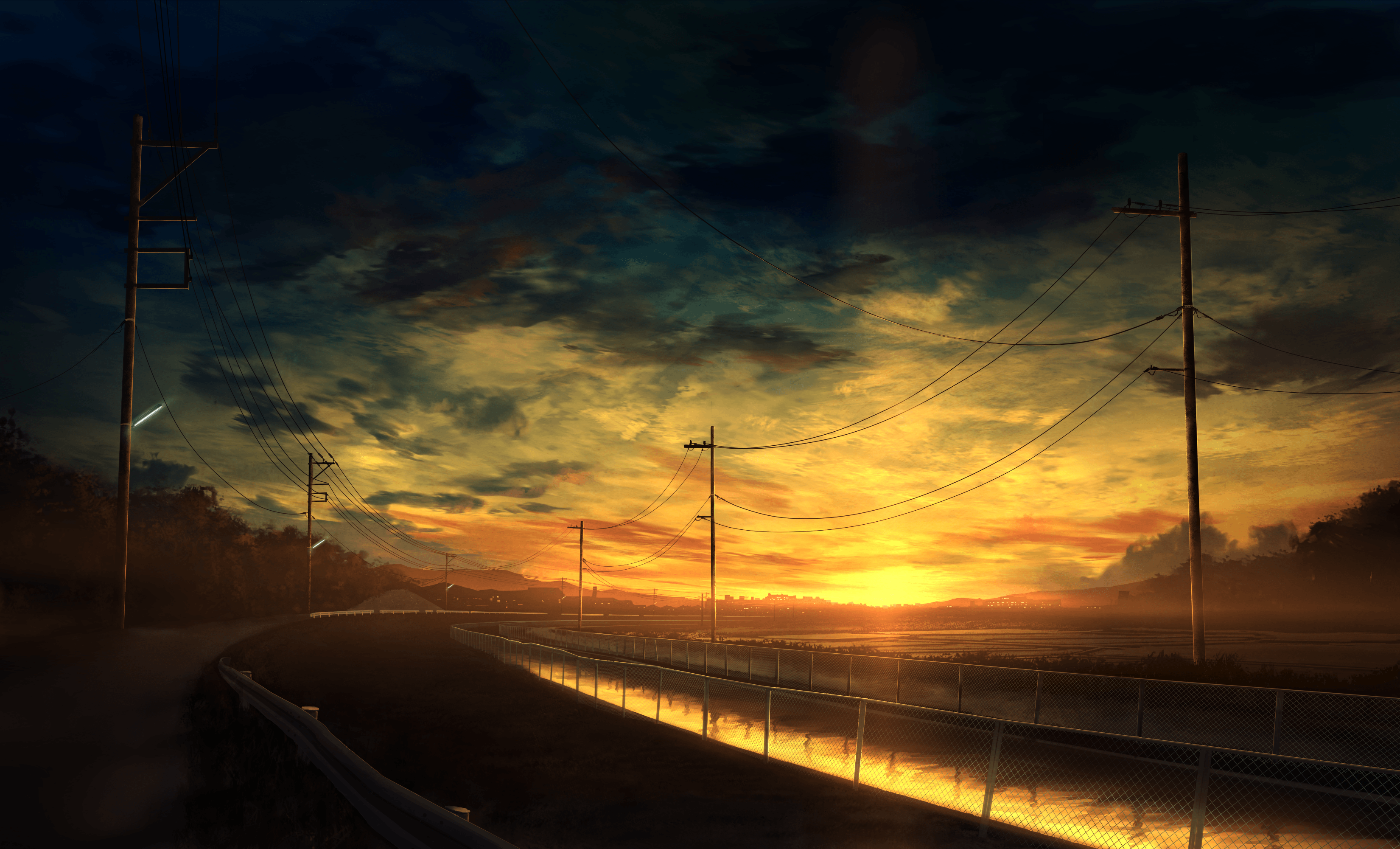 Anime Sunset City Wallpapers Wallpaper Cave