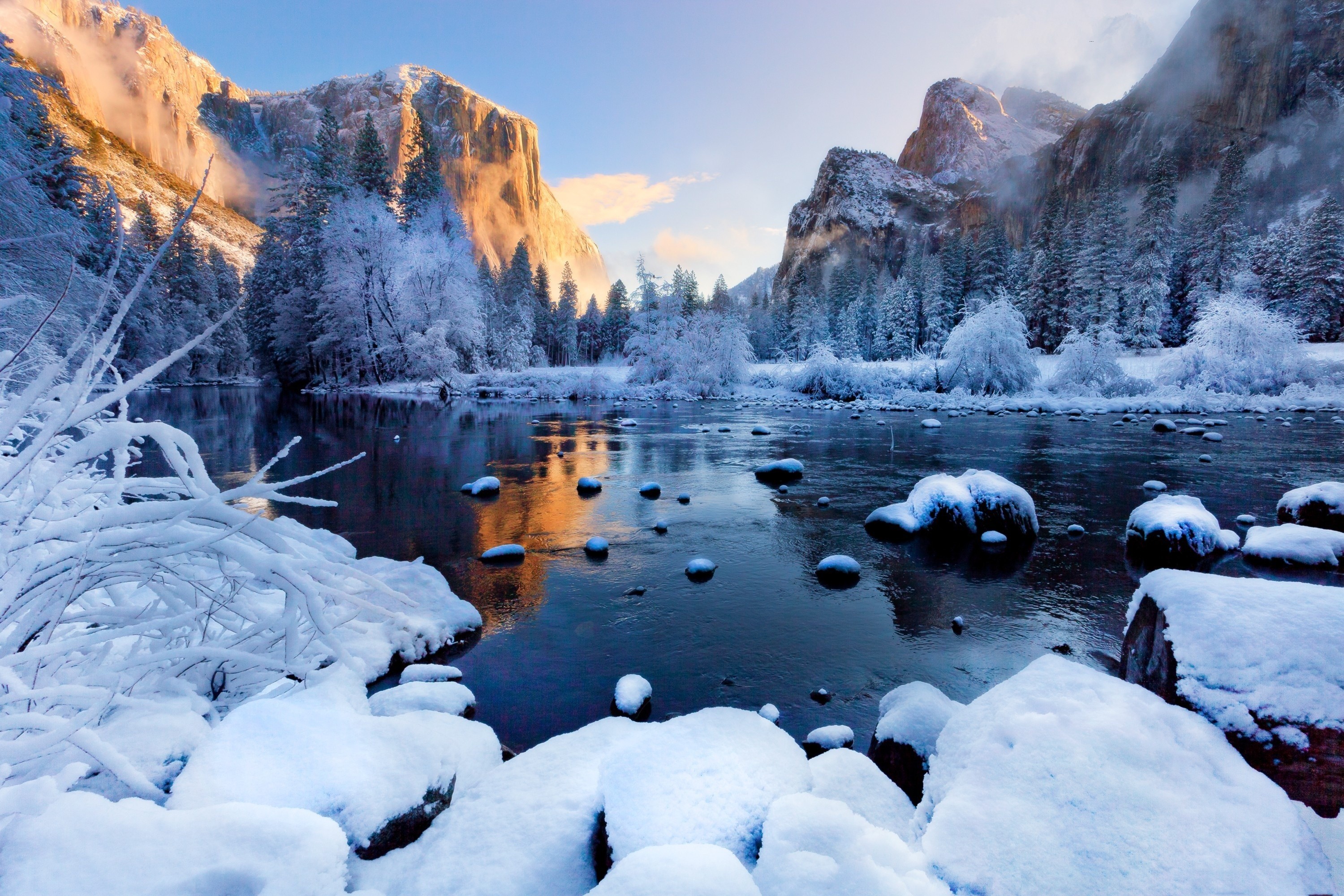 Yosemite National Park Winter Scenery Wallpapers Wallpaper Cave