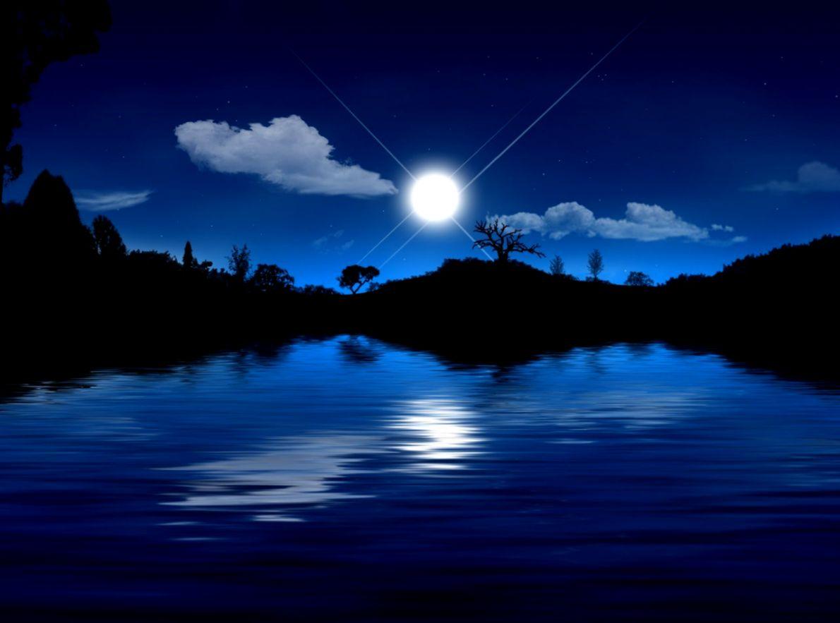 Full Moon Over The Lake Wallpapers Wallpaper Cave
