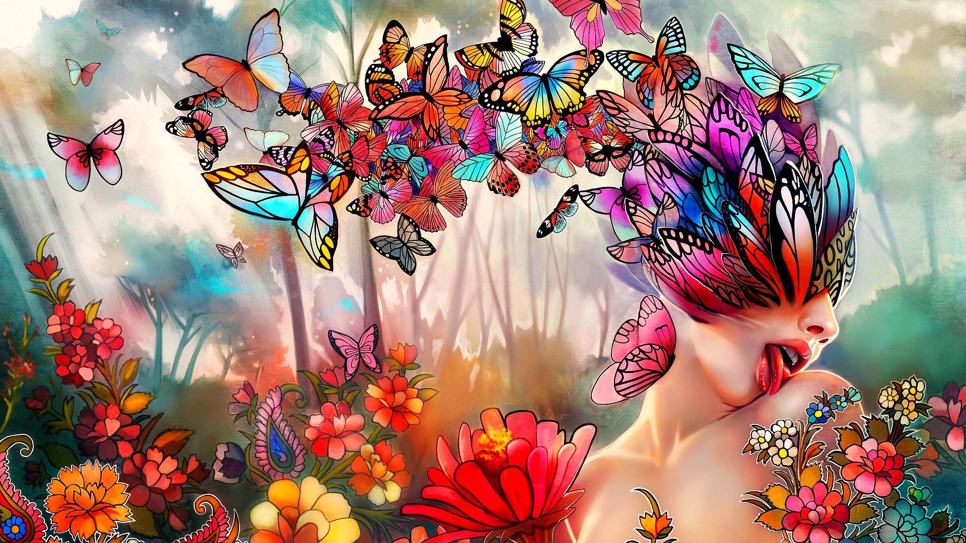 Butterfly Girl Wallpapers Wallpaper Cave